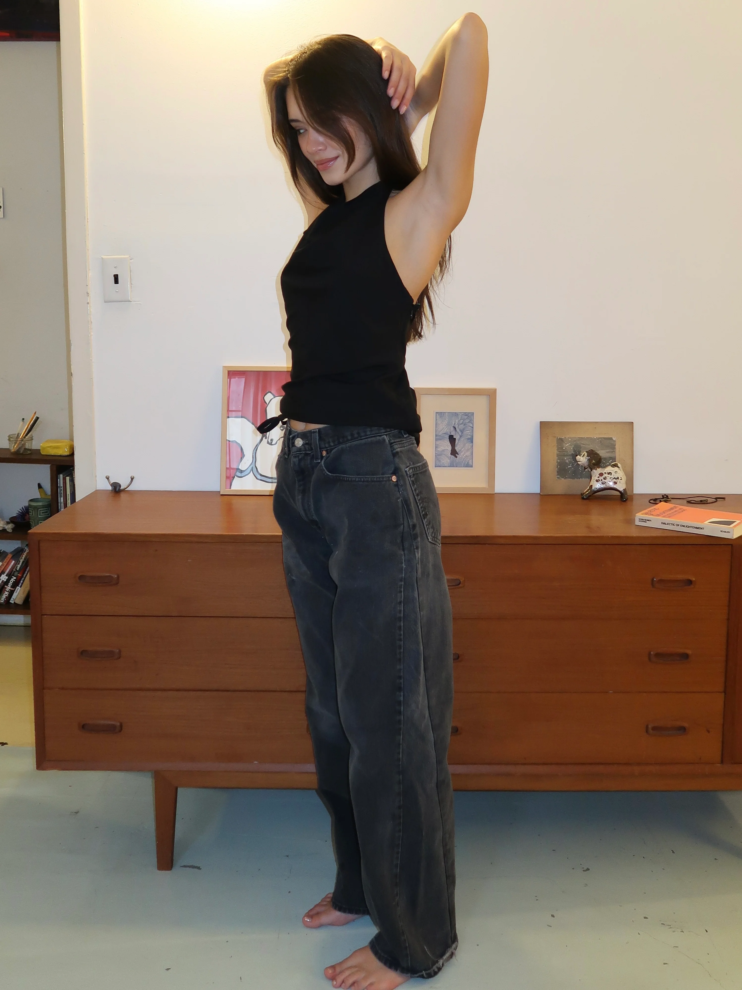 90s Trouser Jean in Black - Image 4