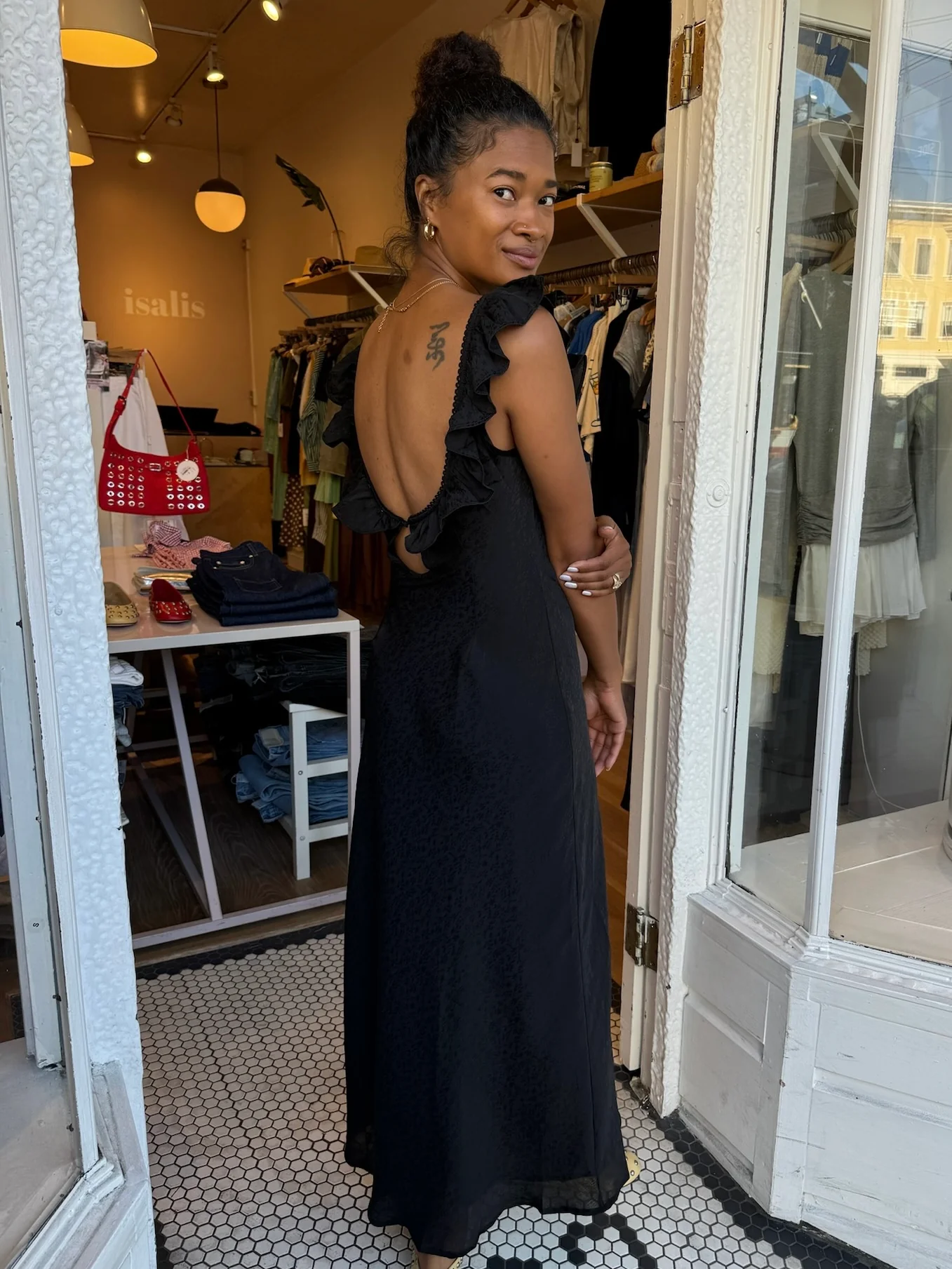 Abigail Maxi Dress in Black - Image 3