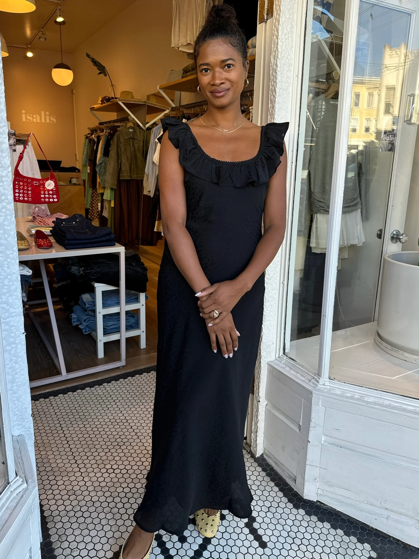 Abigail Maxi Dress in Black - Image 4