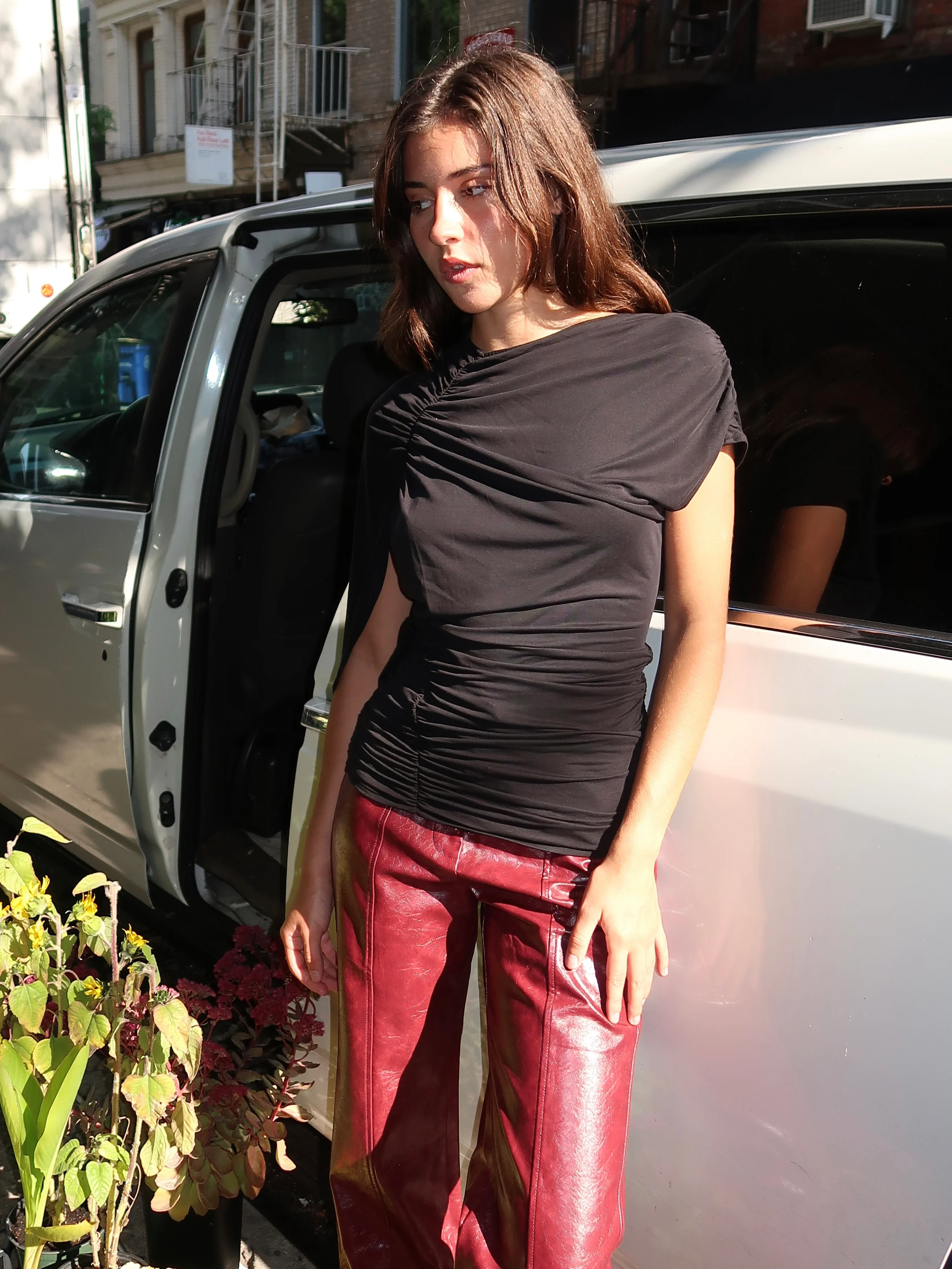 Aeris Draped Top in Black - Image 4