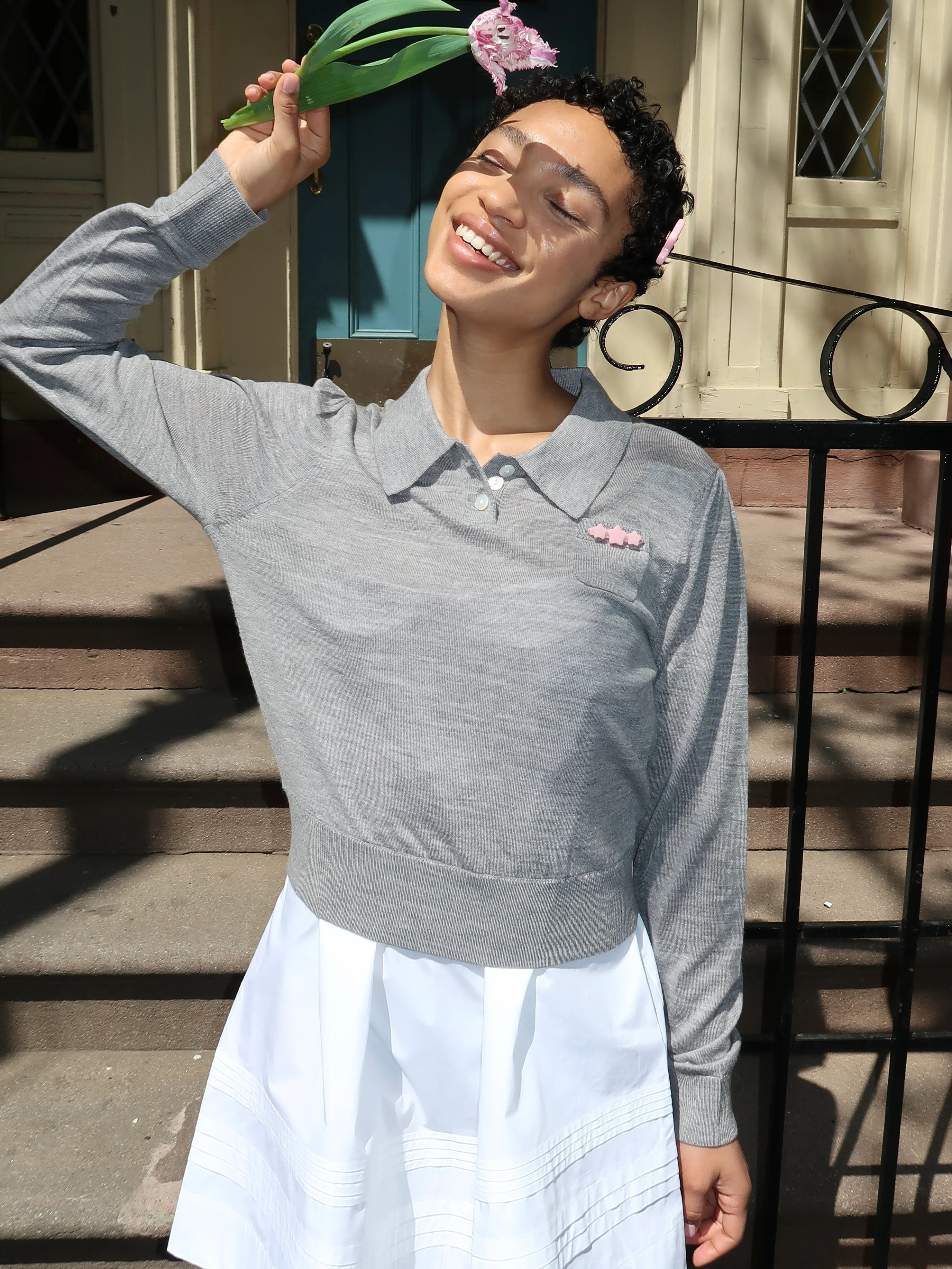 Akira Sweater in Heather Grey - Image 4