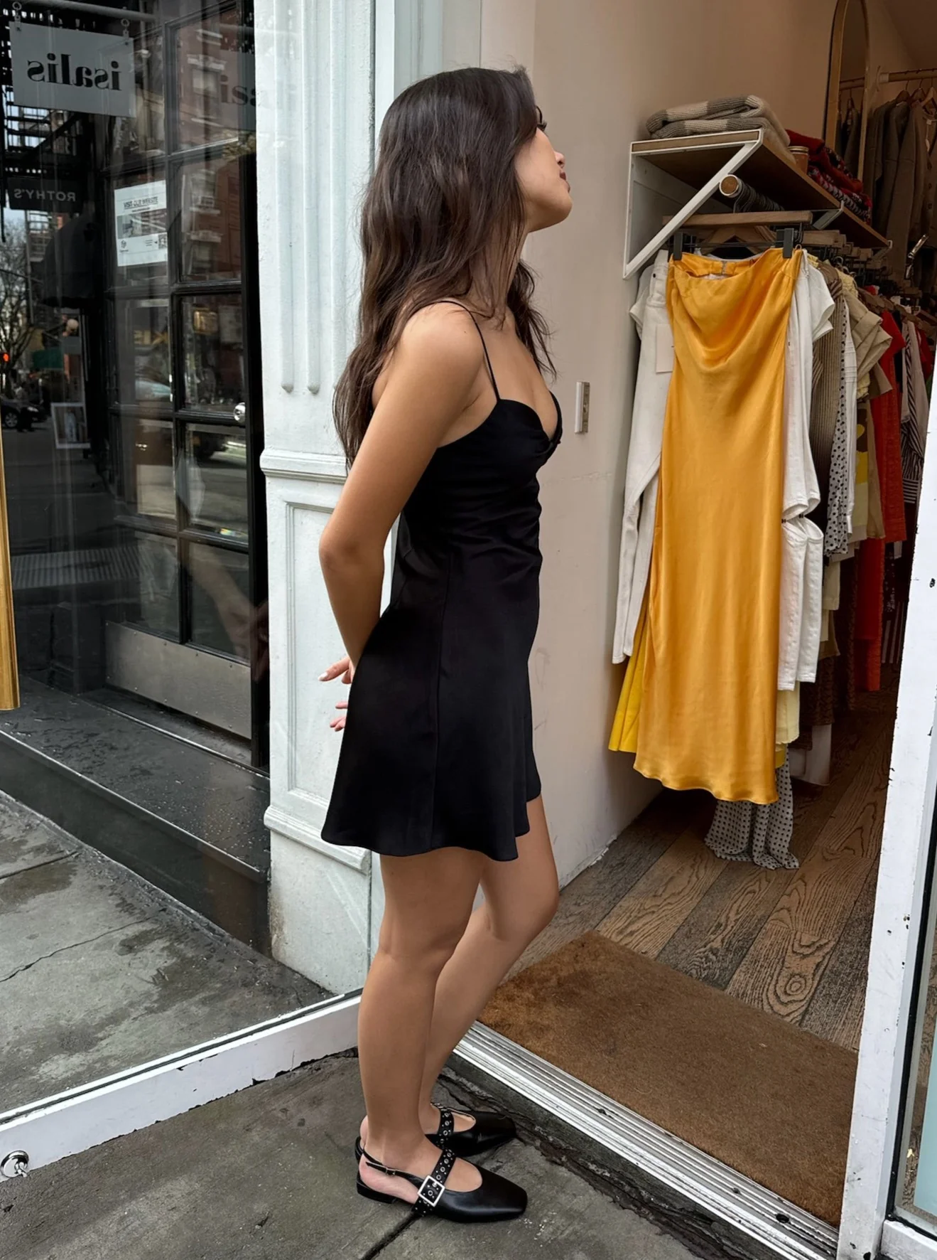 Alina Tank Mini Dress in Black - Image 3