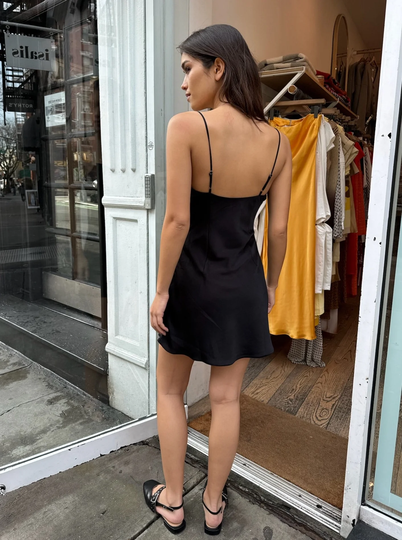 Alina Tank Mini Dress in Black - Image 4