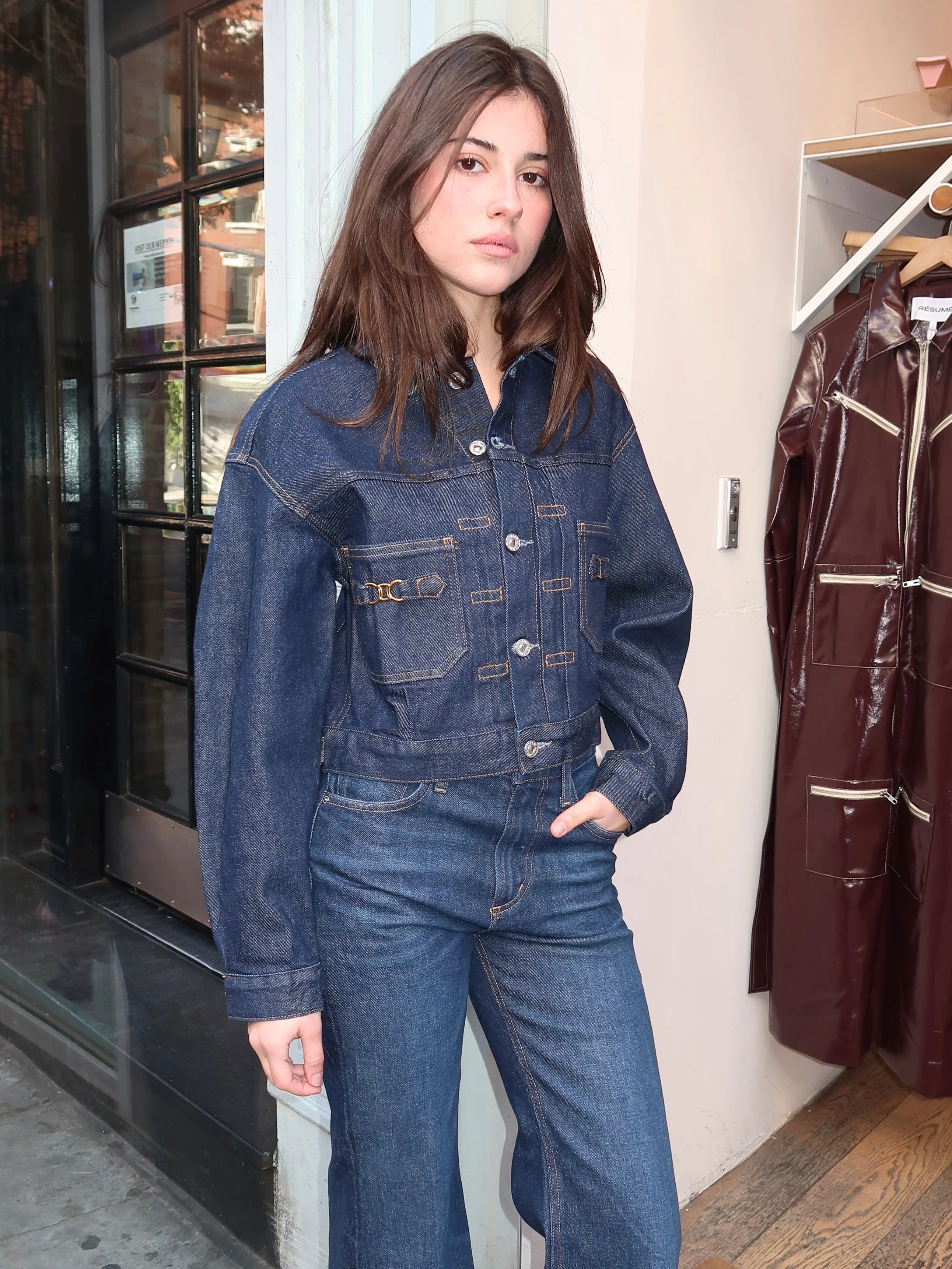 Alma Jacket With Horsebit in Helia - Image 2