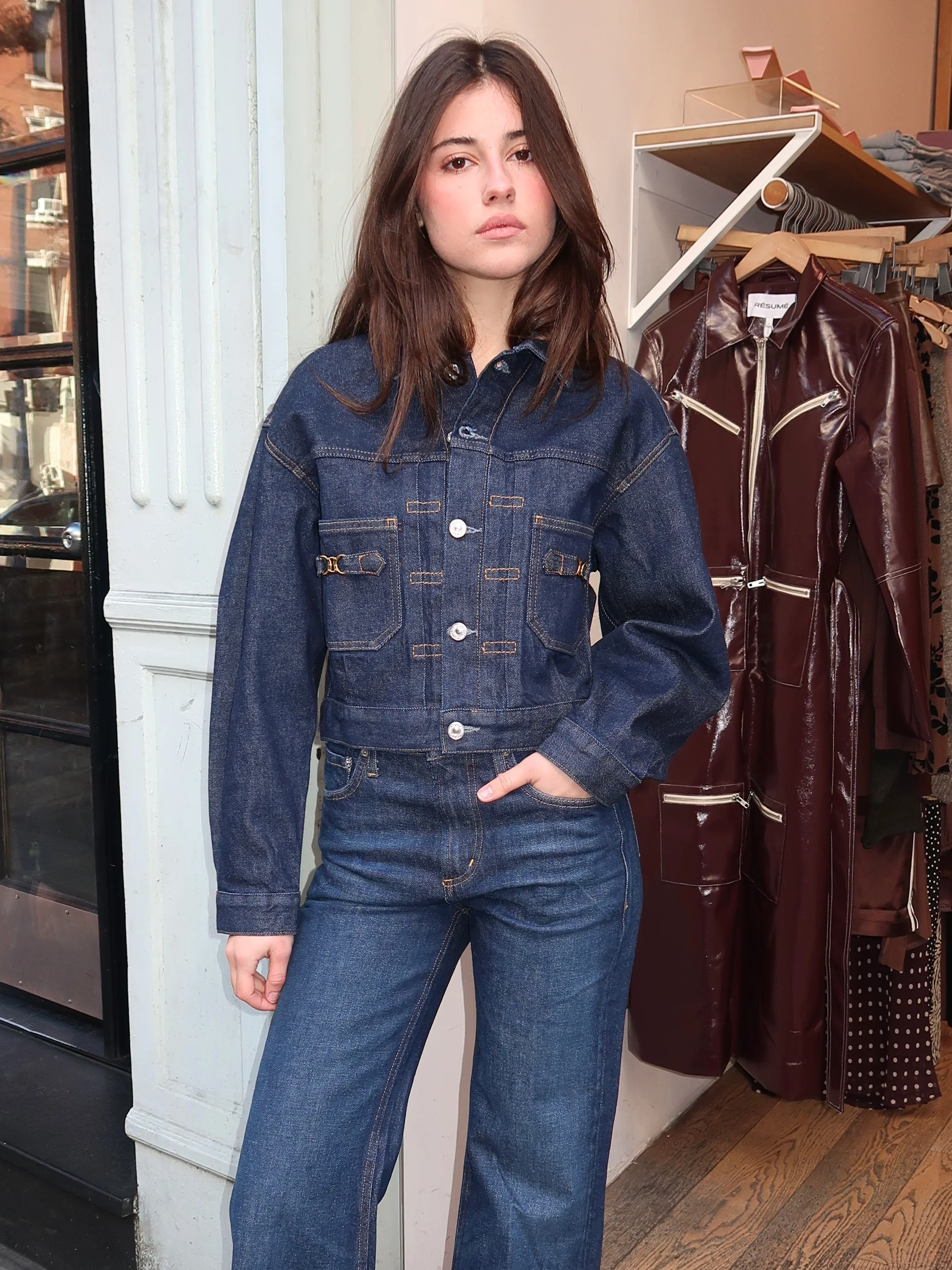 Alma Jacket With Horsebit in Helia - Image 4