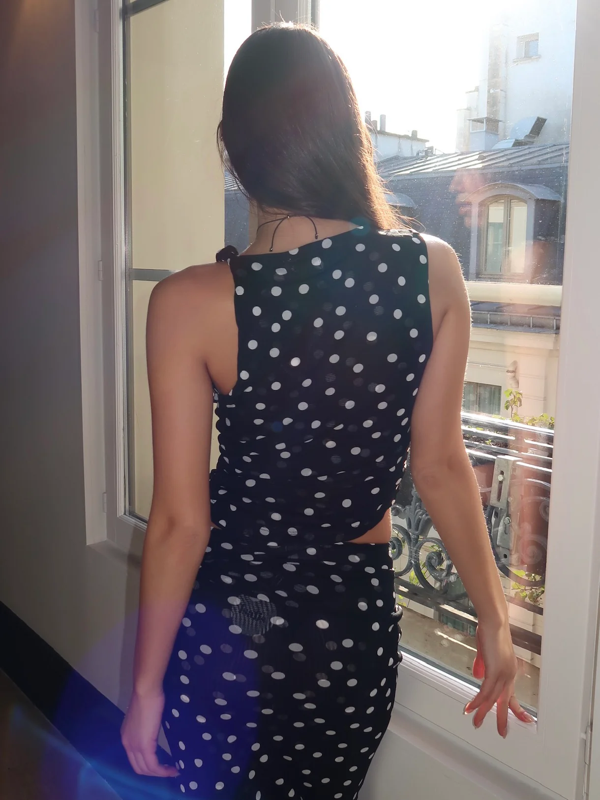Alyce Asym Twist Top in Black Dot - Image 3