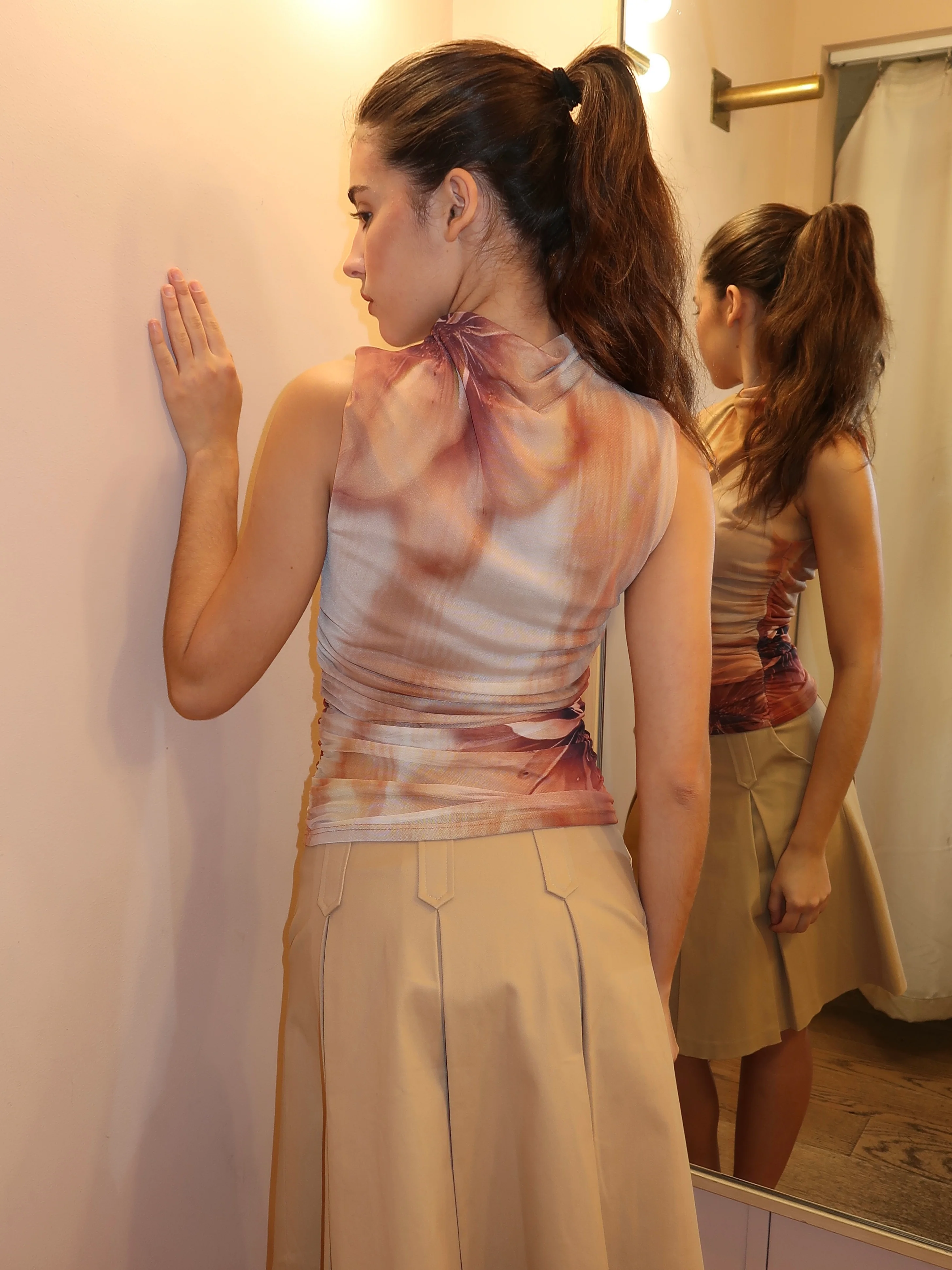 Amani Mesh Top in Light Terracota - Image 3