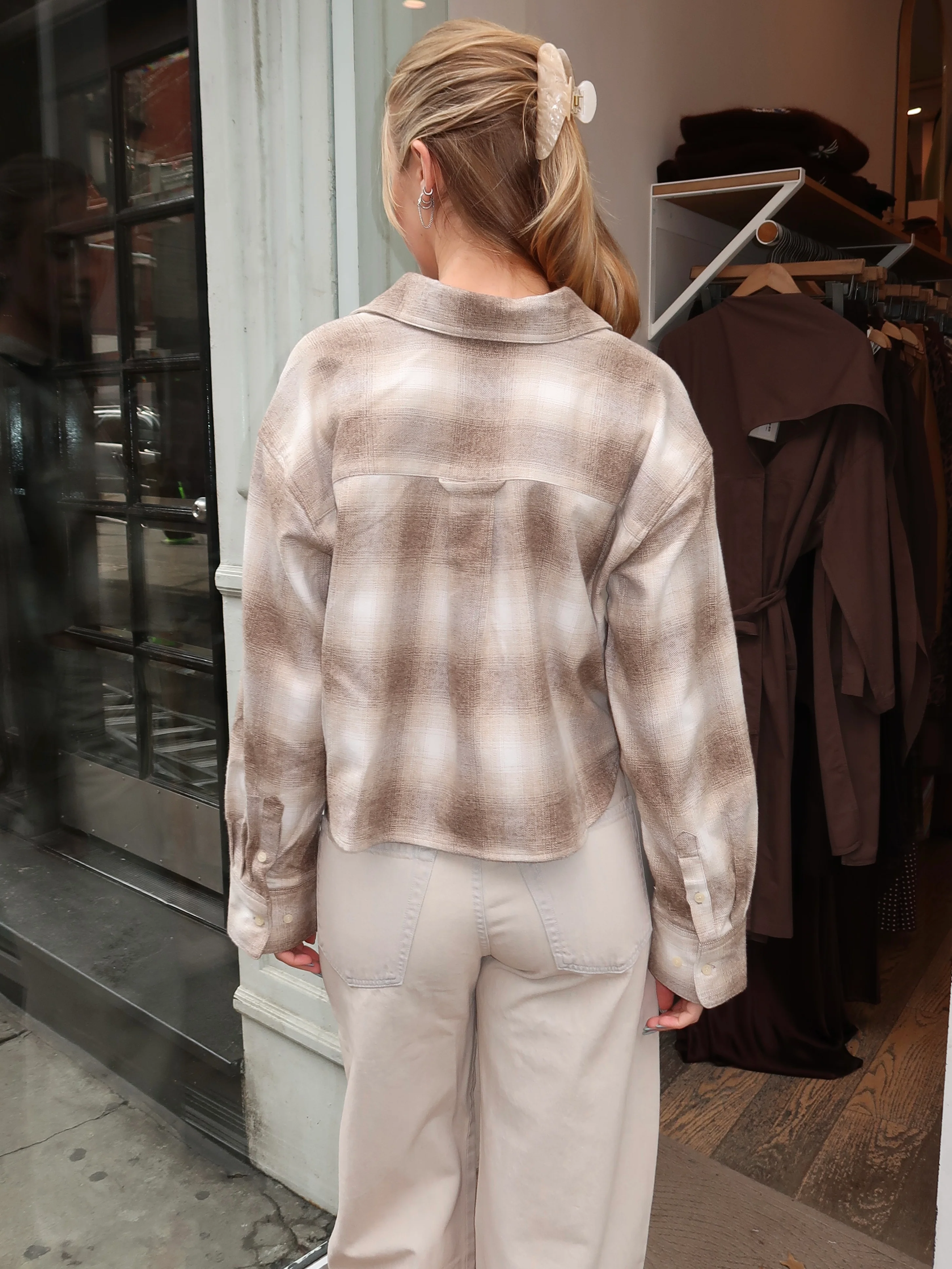 Ana Cropped Shirt in Schiffer Plaid - Image 3