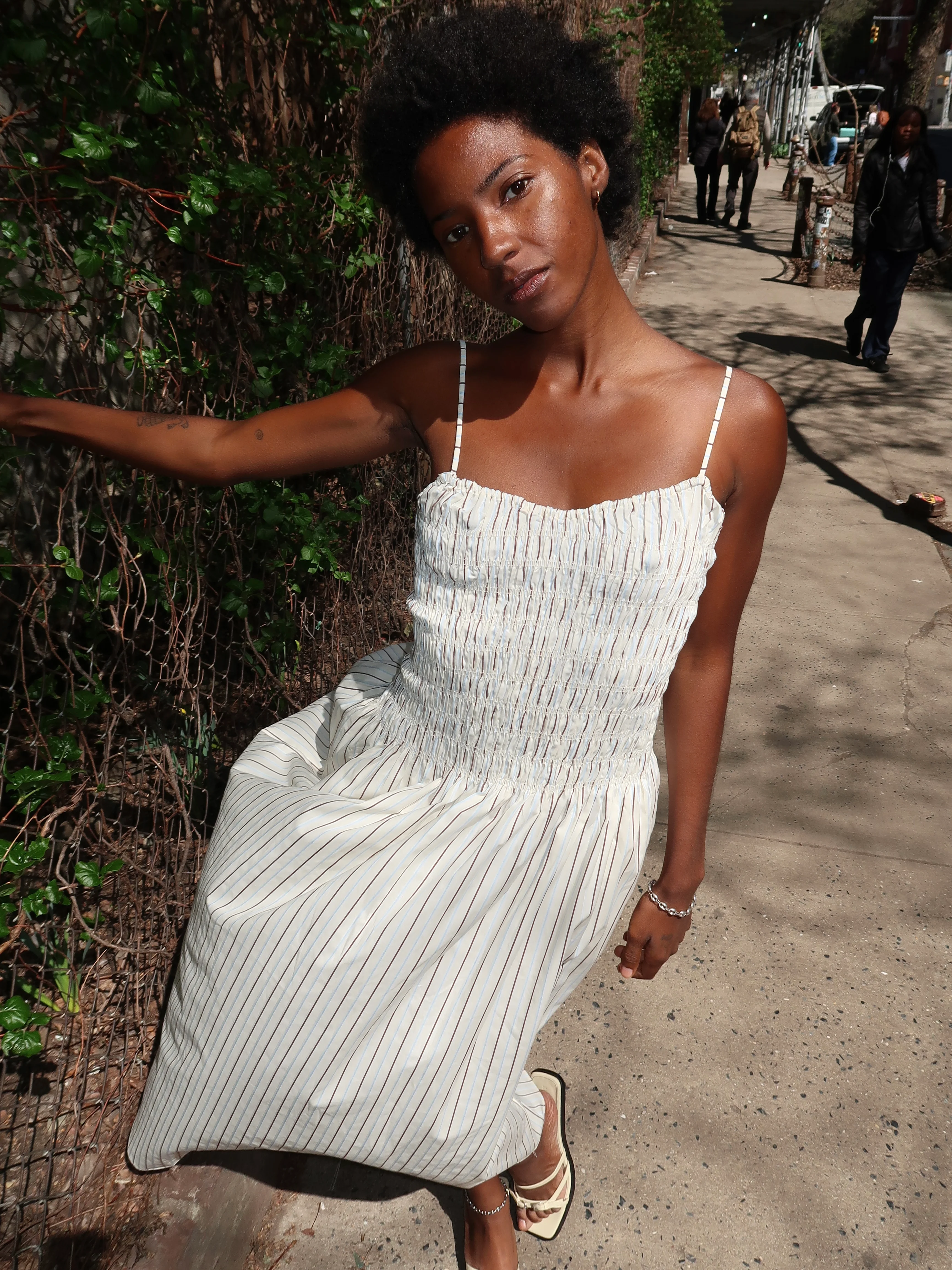 Araceli Maxi Dress in Fiori Stripe Lemon - Image 2