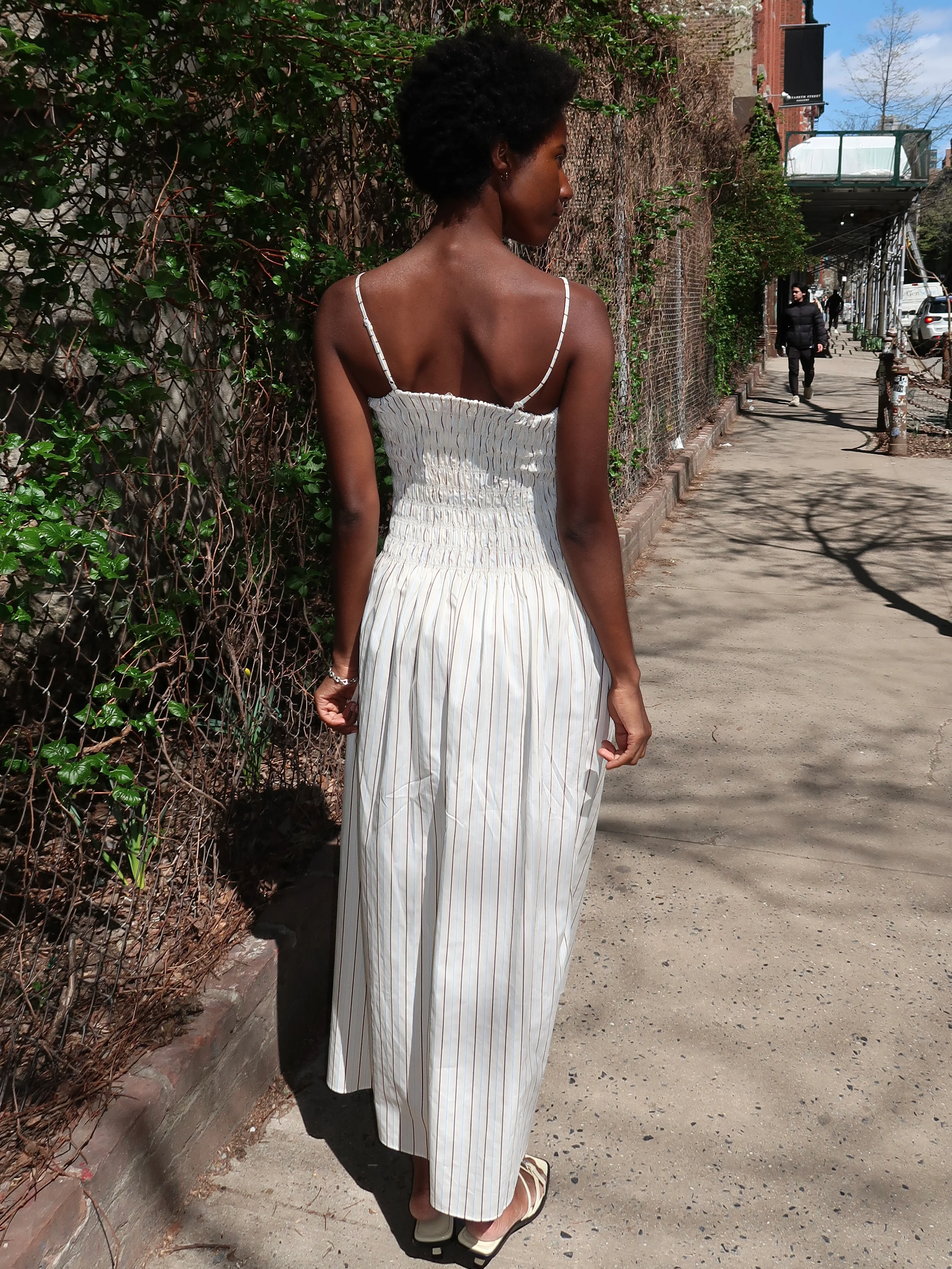 Araceli Maxi Dress in Fiori Stripe Lemon - Image 3