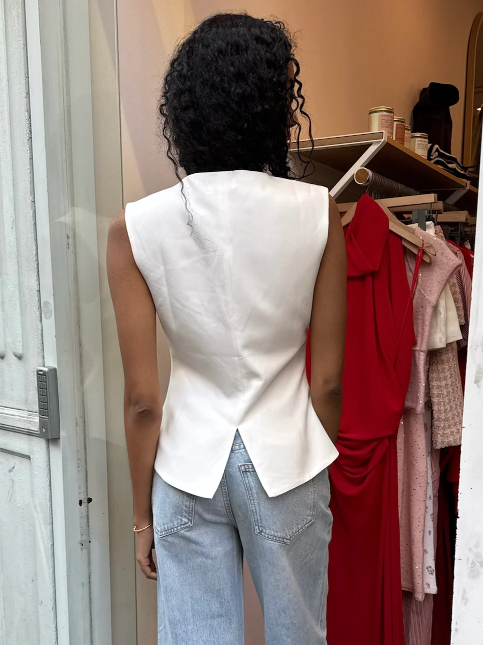 Ariana Asym Vest in Off-White - Image 3