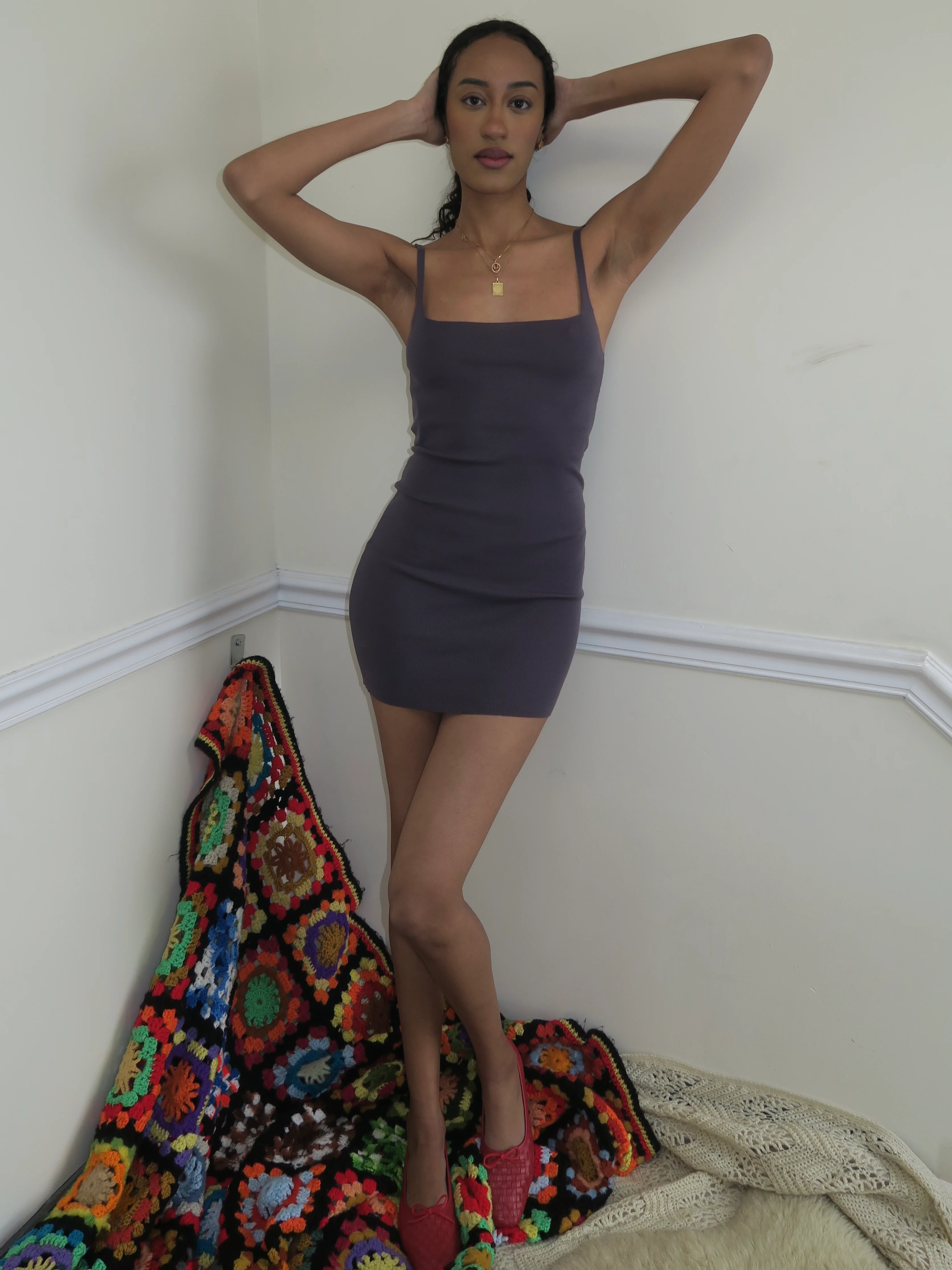 Arpador Mini Dress in Grey - Image 4