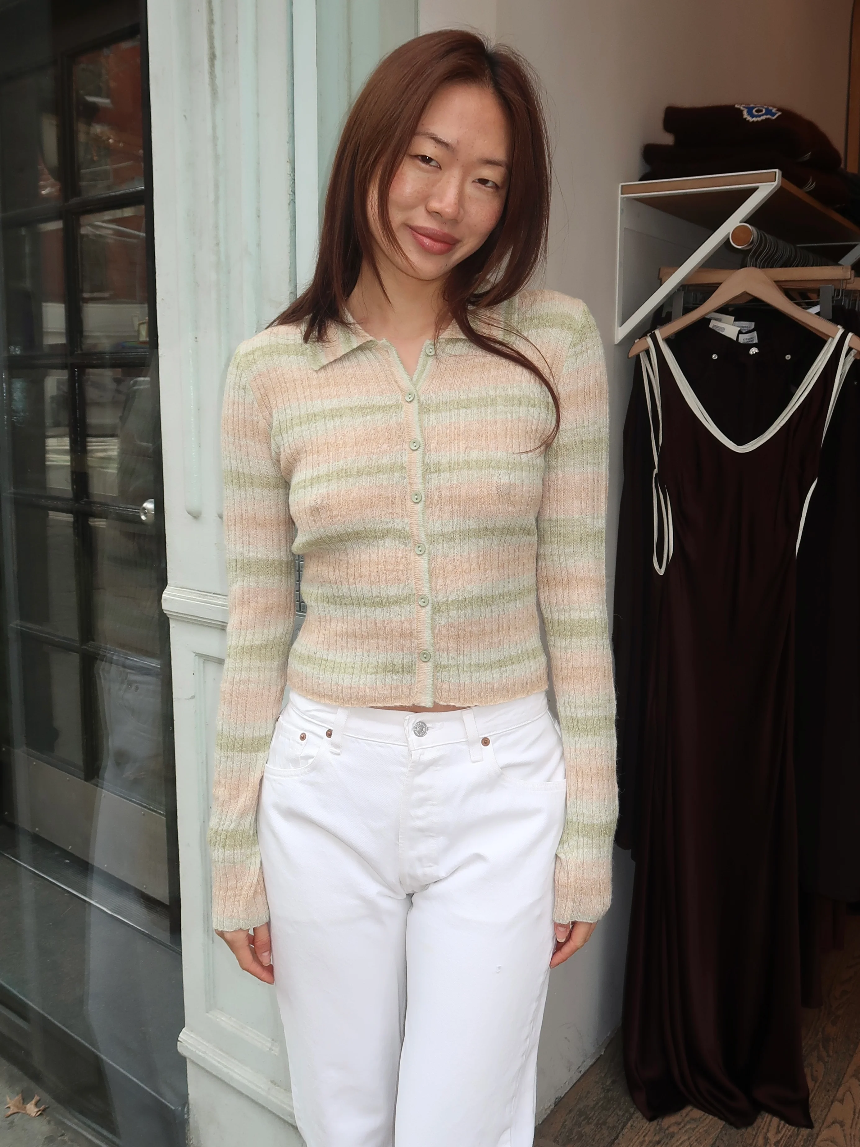 Bailey Cardi Top in Green Multi