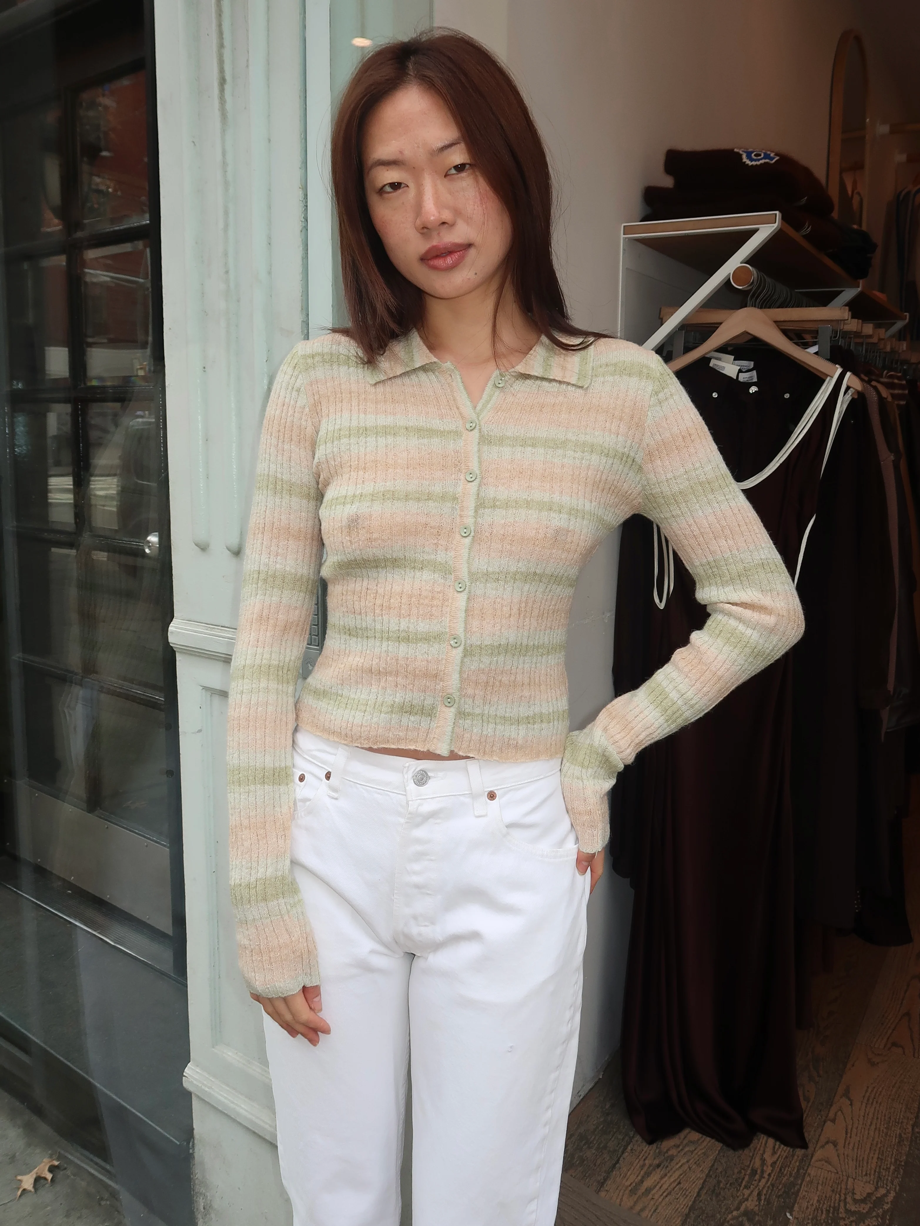 Bailey Cardi Top in Green Multi - Image 2