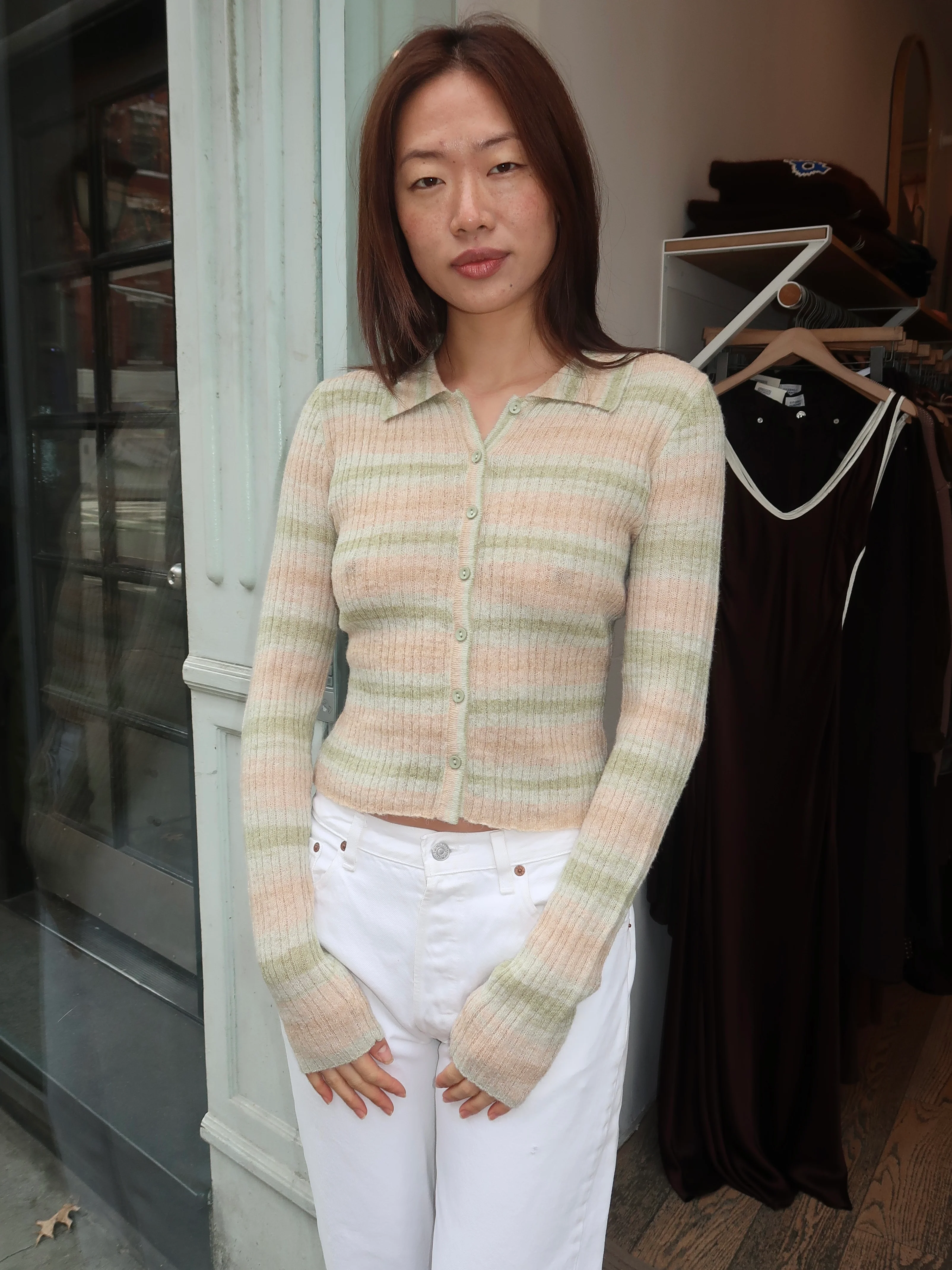 Bailey Cardi Top in Green Multi - Image 4