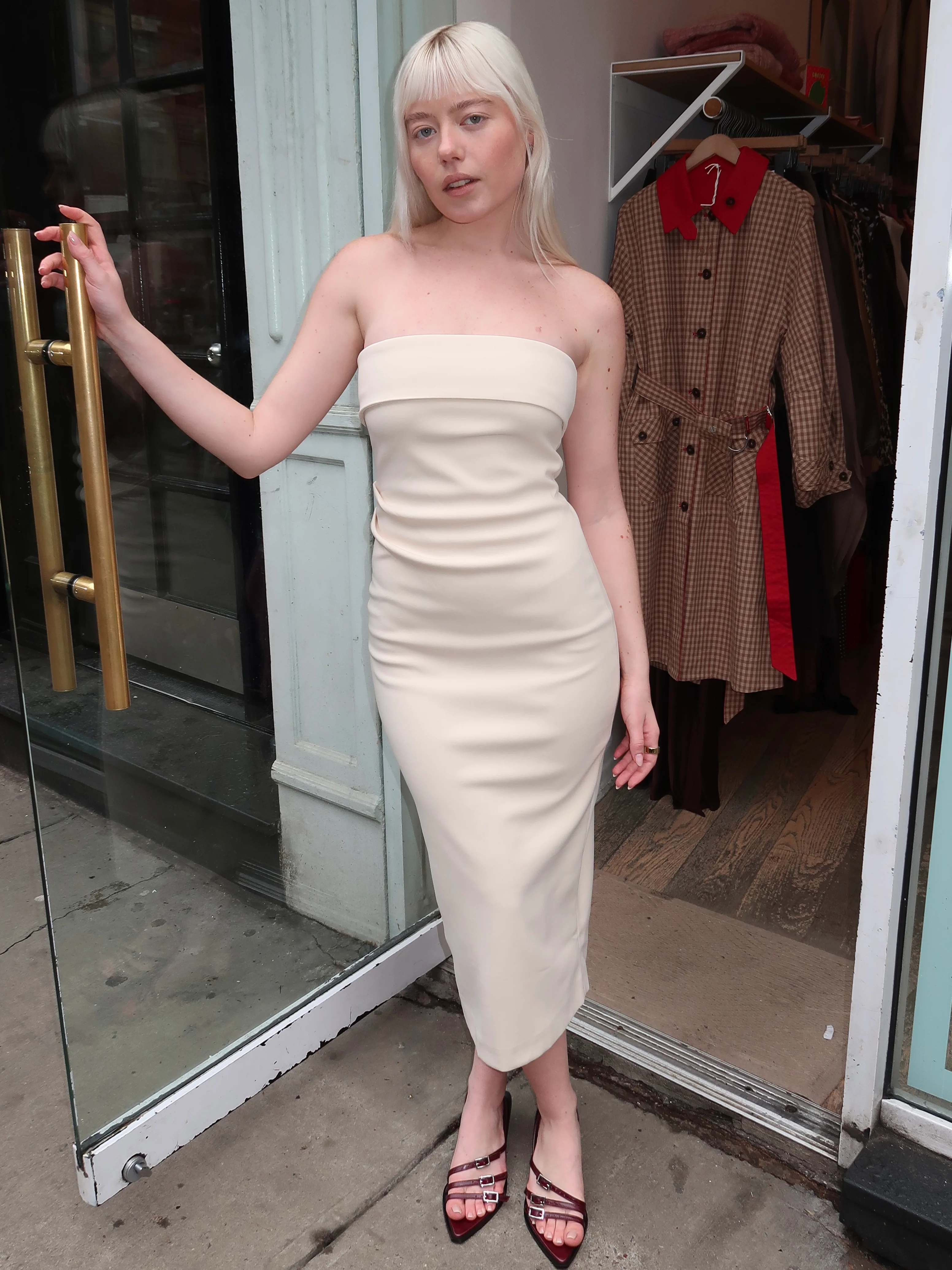 Beth Anne Strapless Maxi Dress in Ivory - Image 4