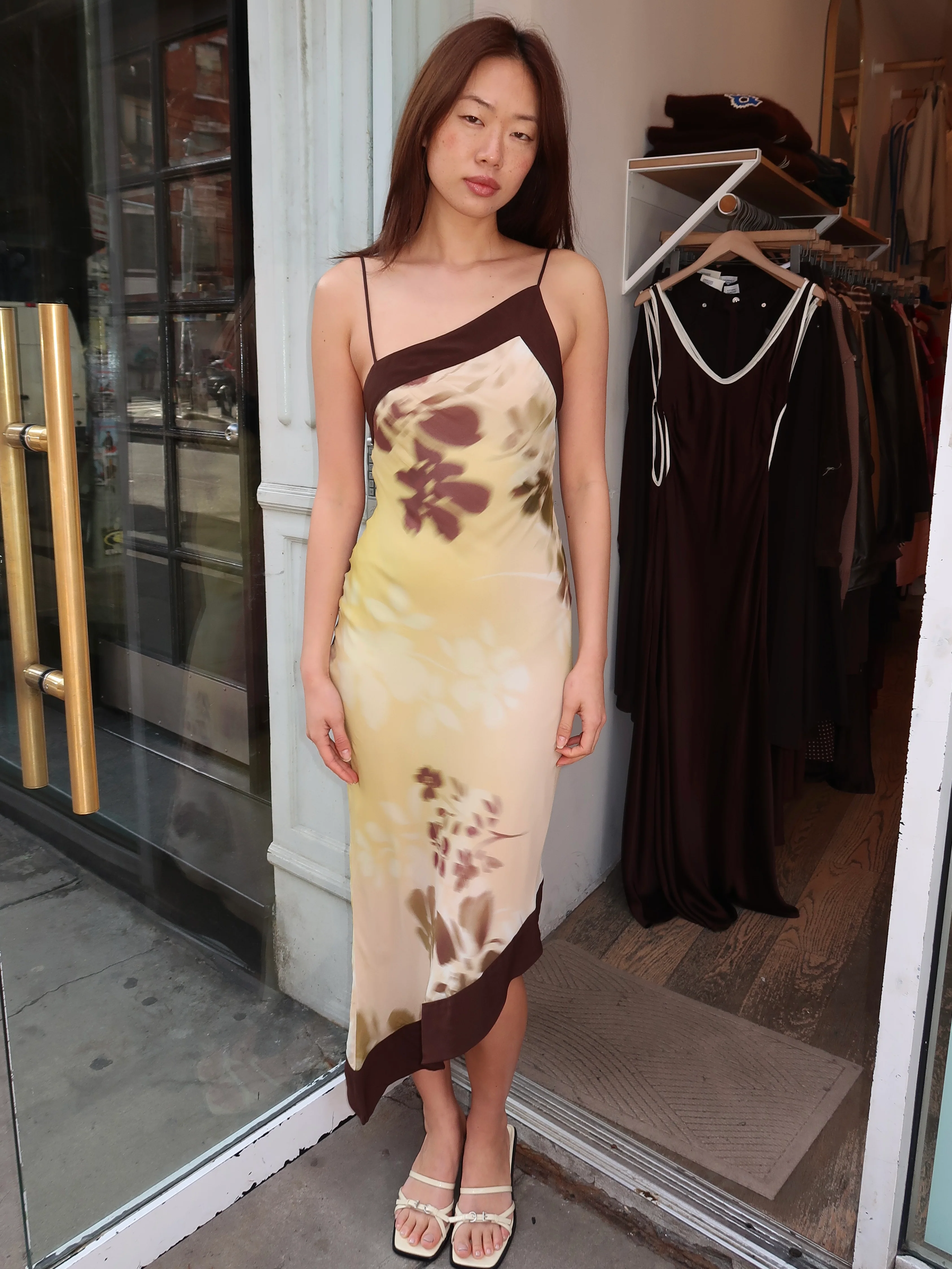 Blaise Asym Midi Dress in Palmera Floral