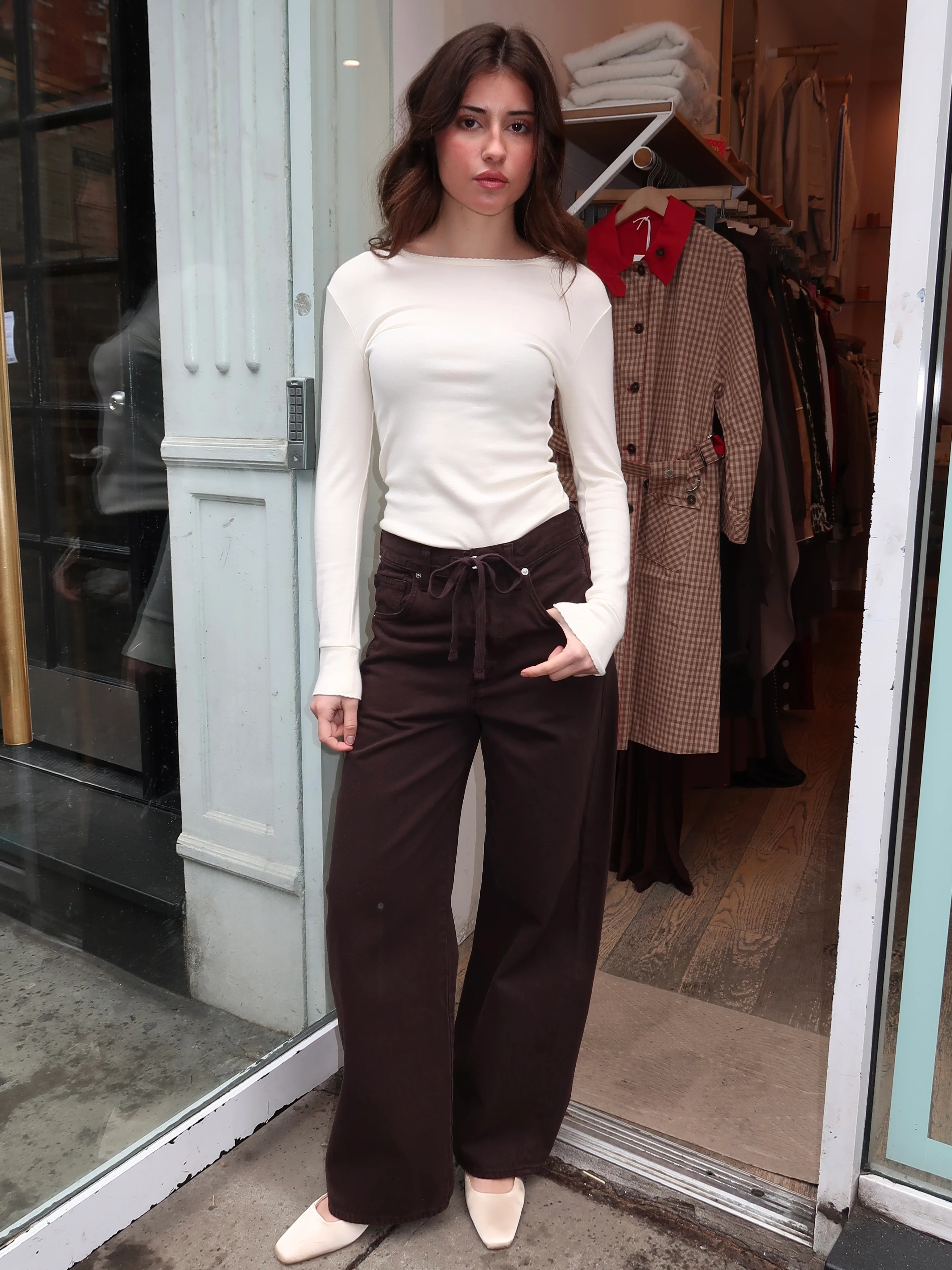 Brynn Drawstring Trouser in Carob