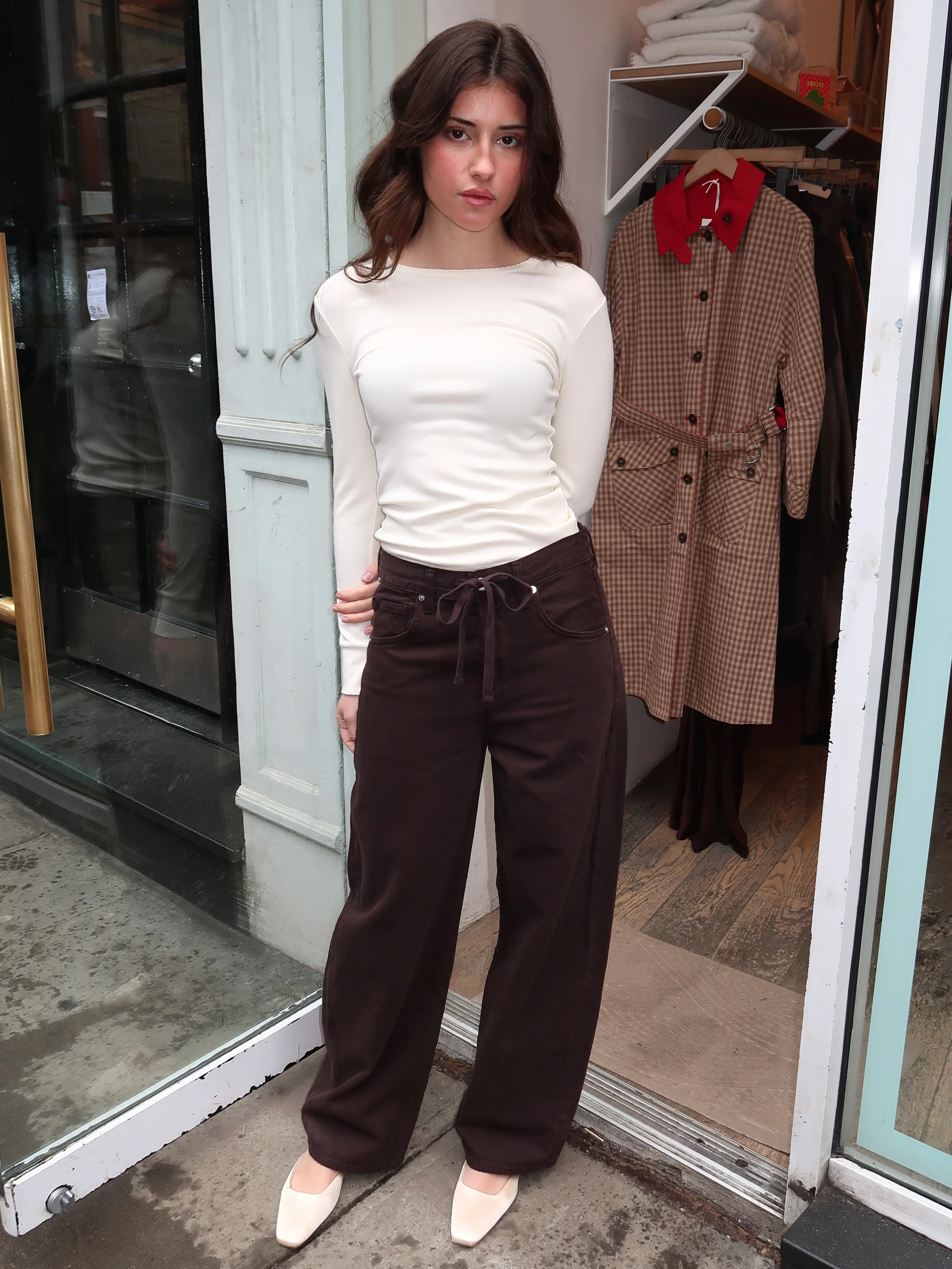 Brynn Drawstring Trouser in Carob - Image 2