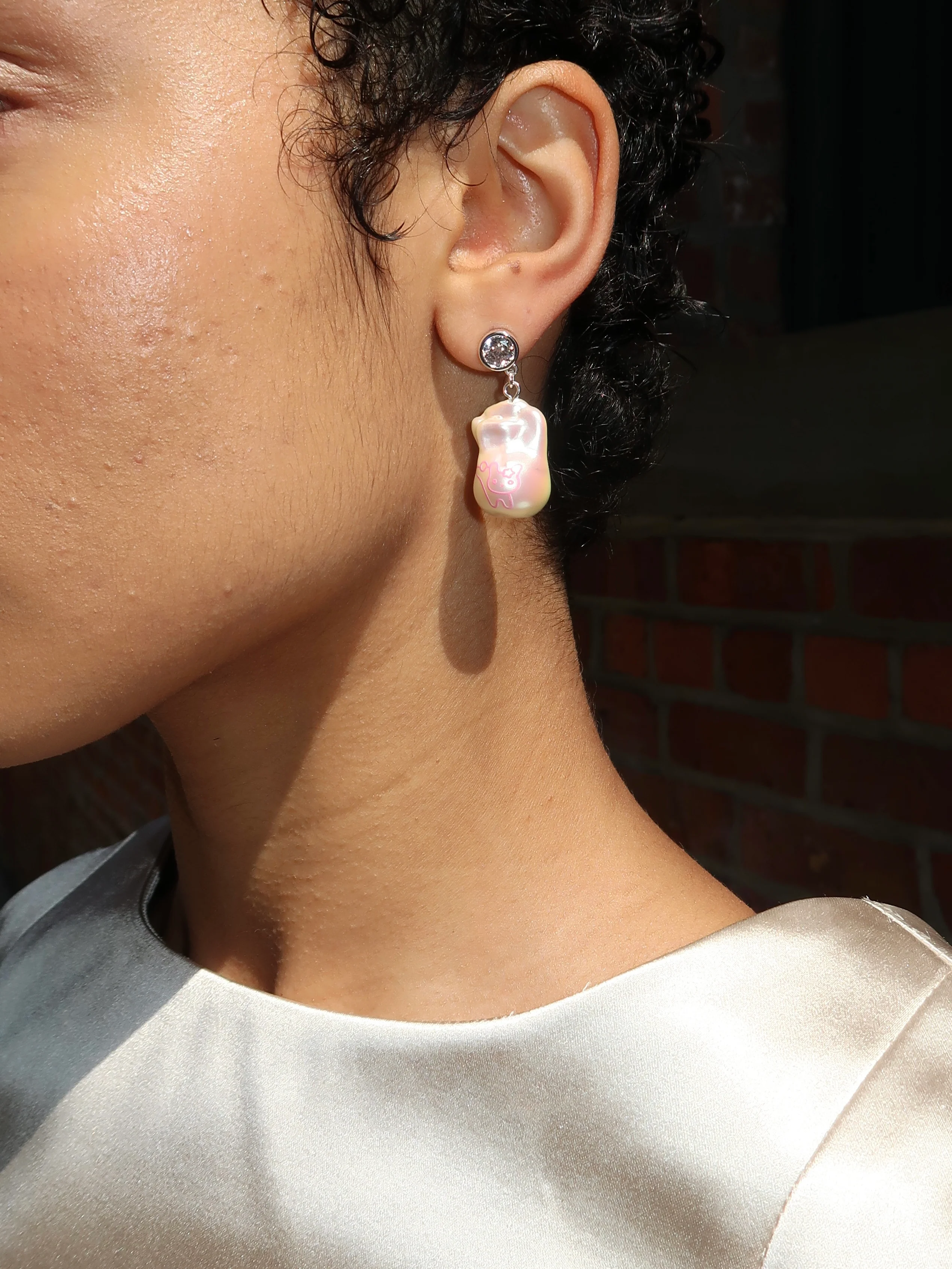 Bunny Pearl Earrings - Image 3