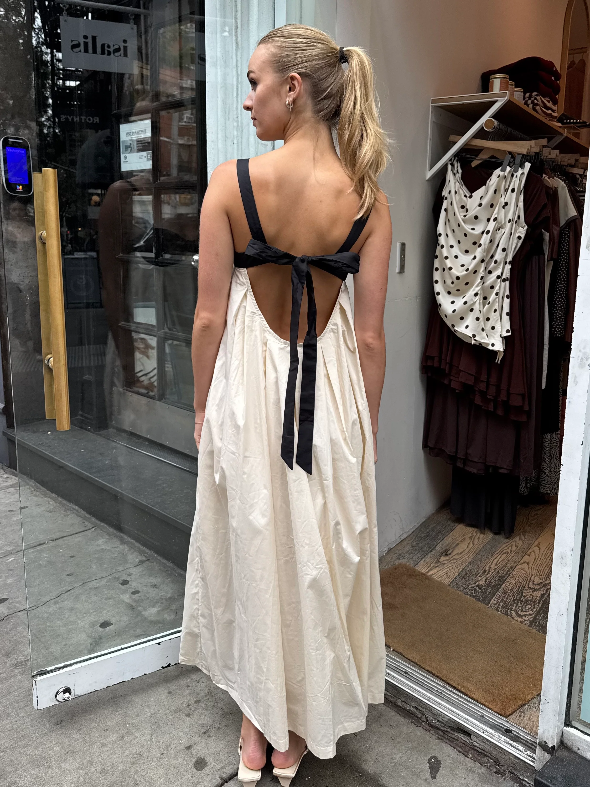 Cadence Tie Back Maxi Dress in Sea Salt - Image 2