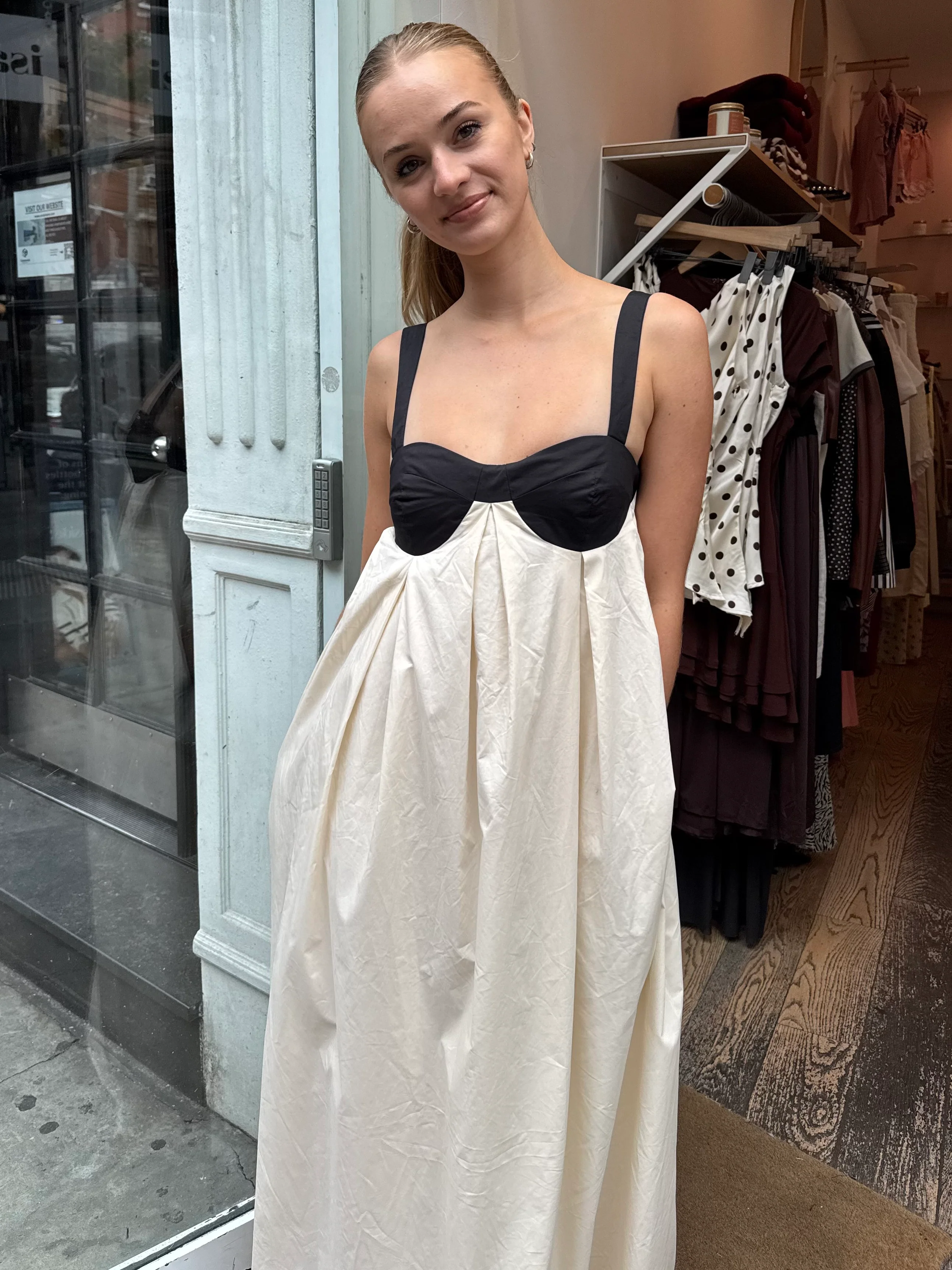 Cadence Tie Back Maxi Dress in Sea Salt - Image 3
