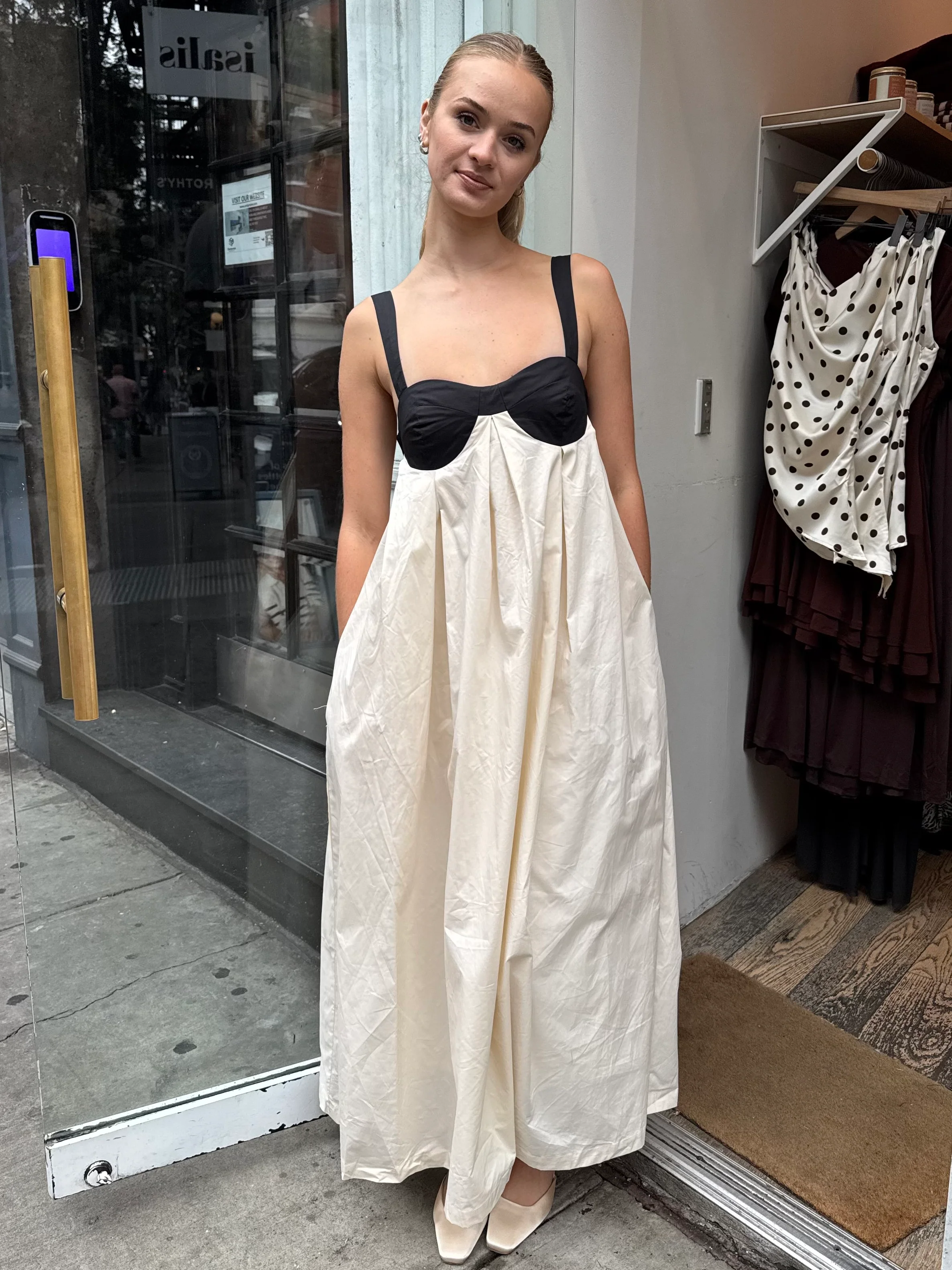 Cadence Tie Back Maxi Dress in Sea Salt - Image 4