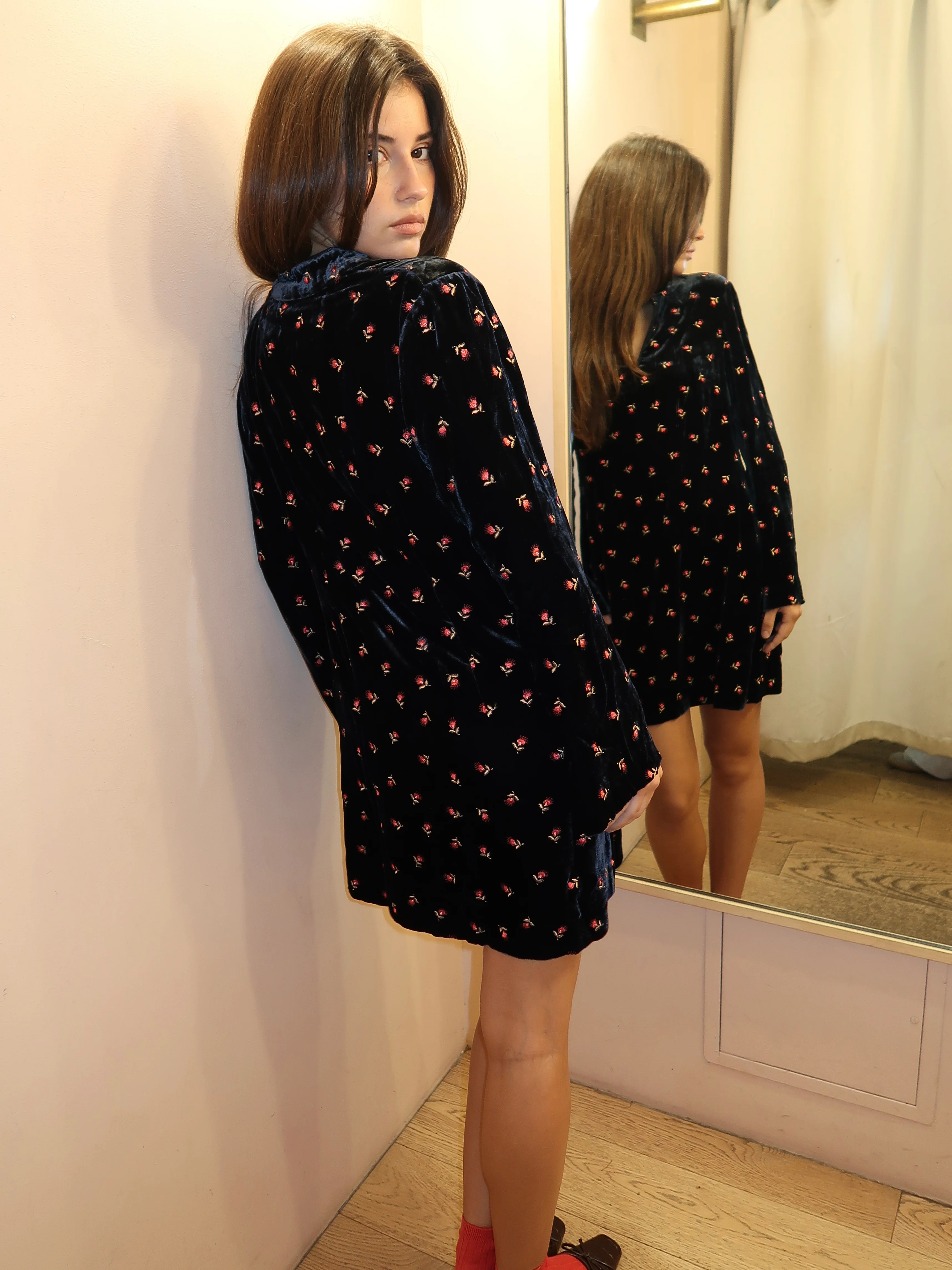 Calla Dress Dandy Embroidery Deep Navy - Image 3