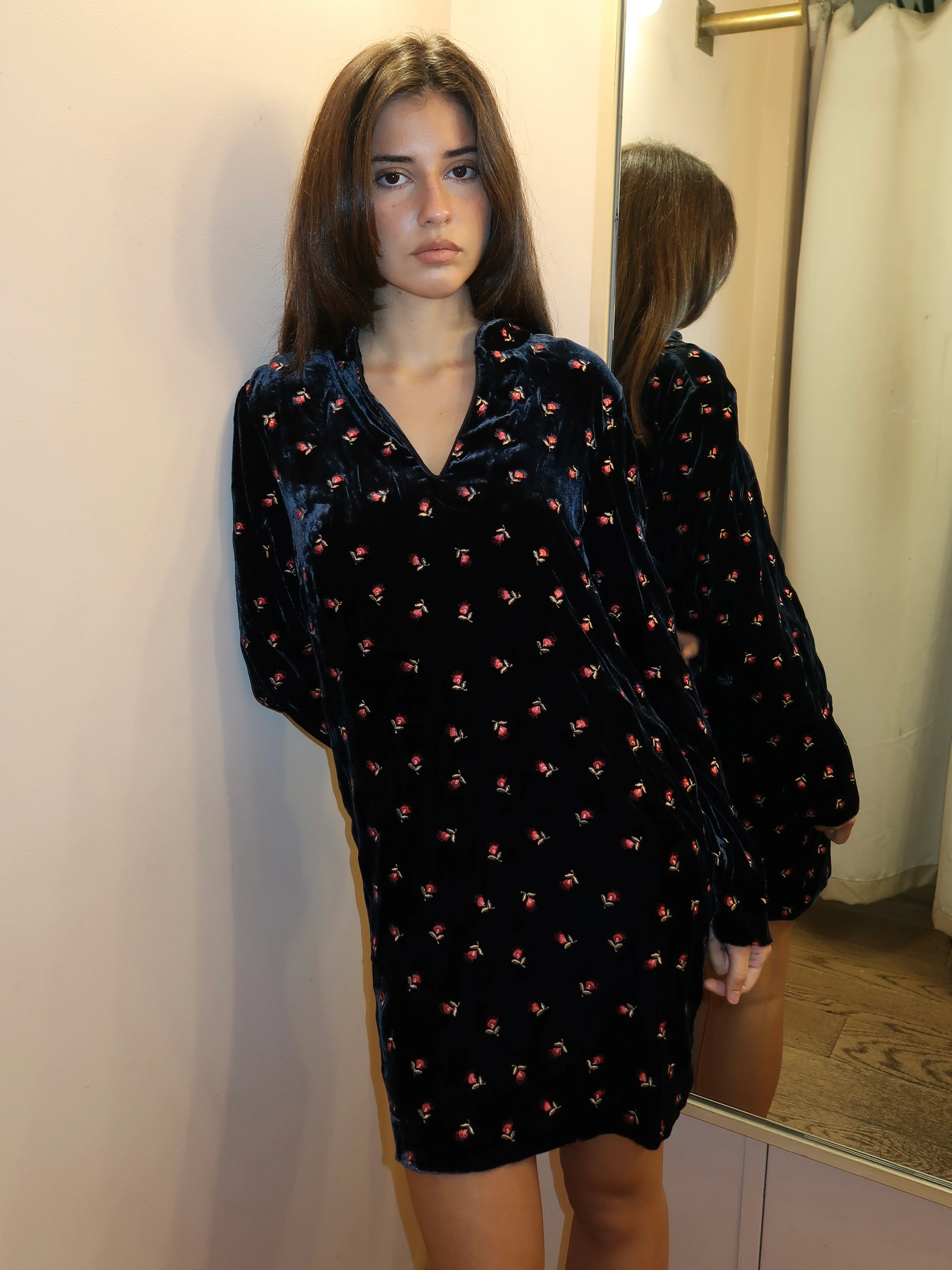 Calla Dress Dandy Embroidery Deep Navy - Image 4