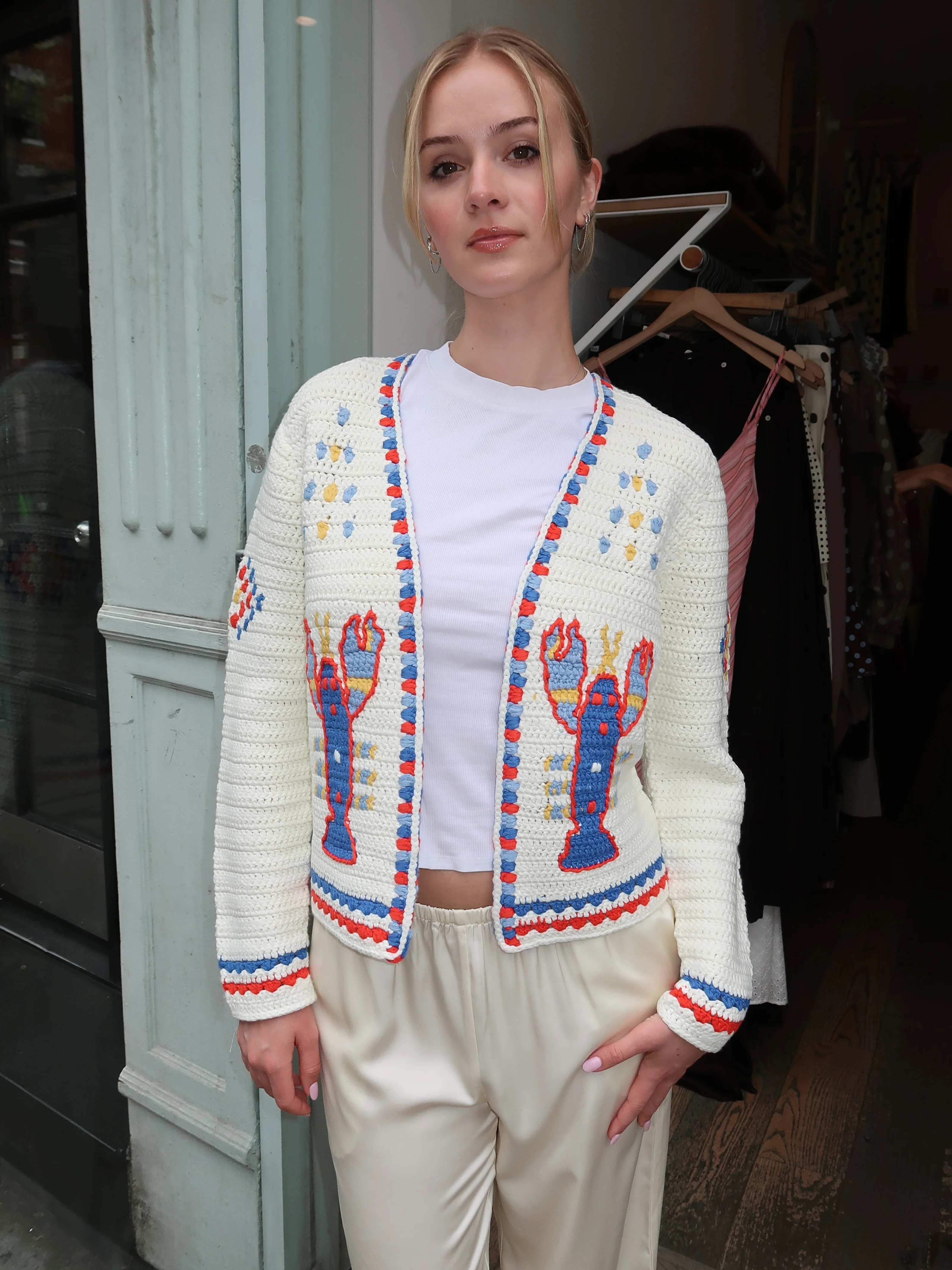 Callen Cardigan in Lobster Multi