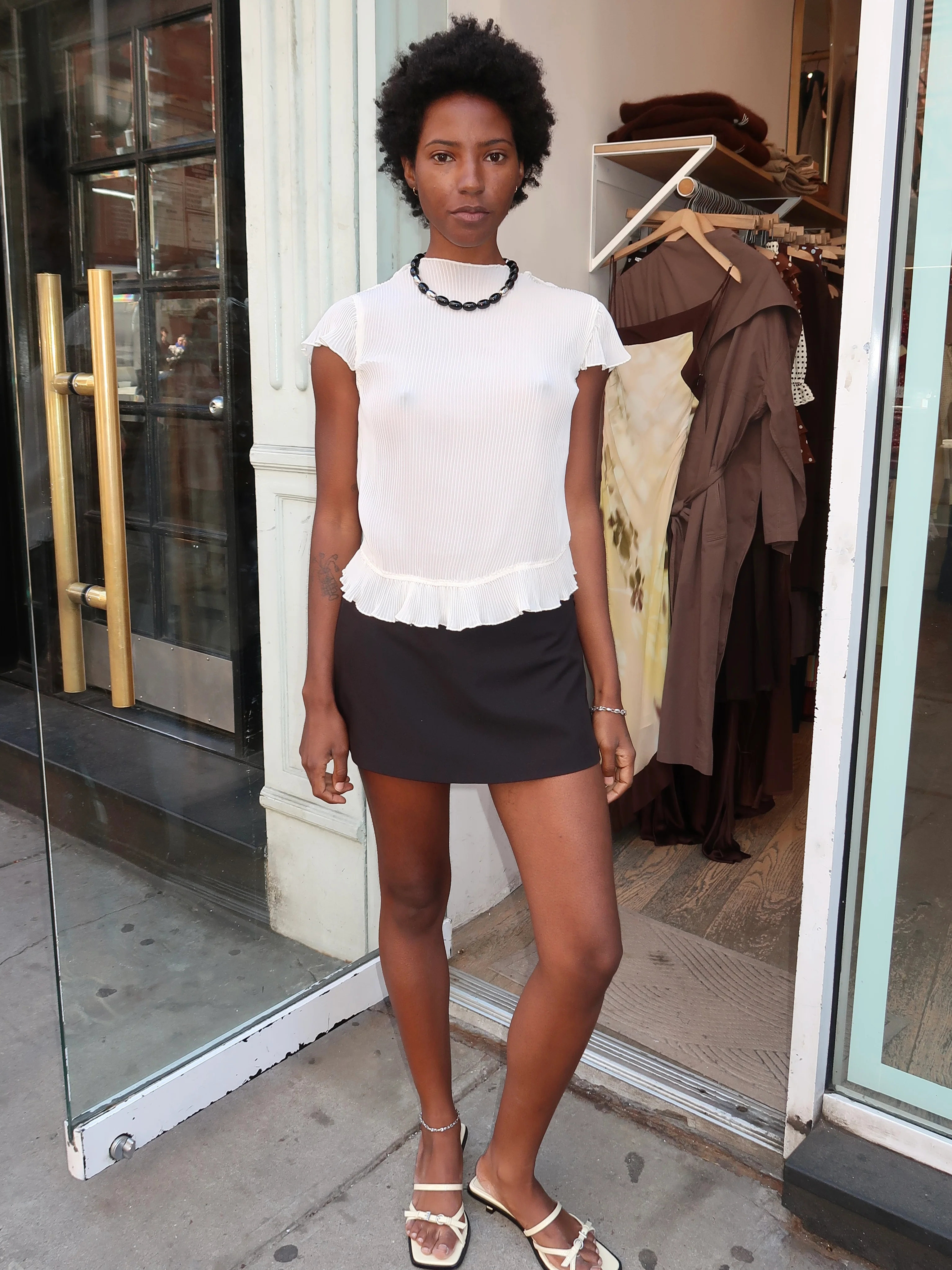 Calum Mini Skort in Black - Image 4