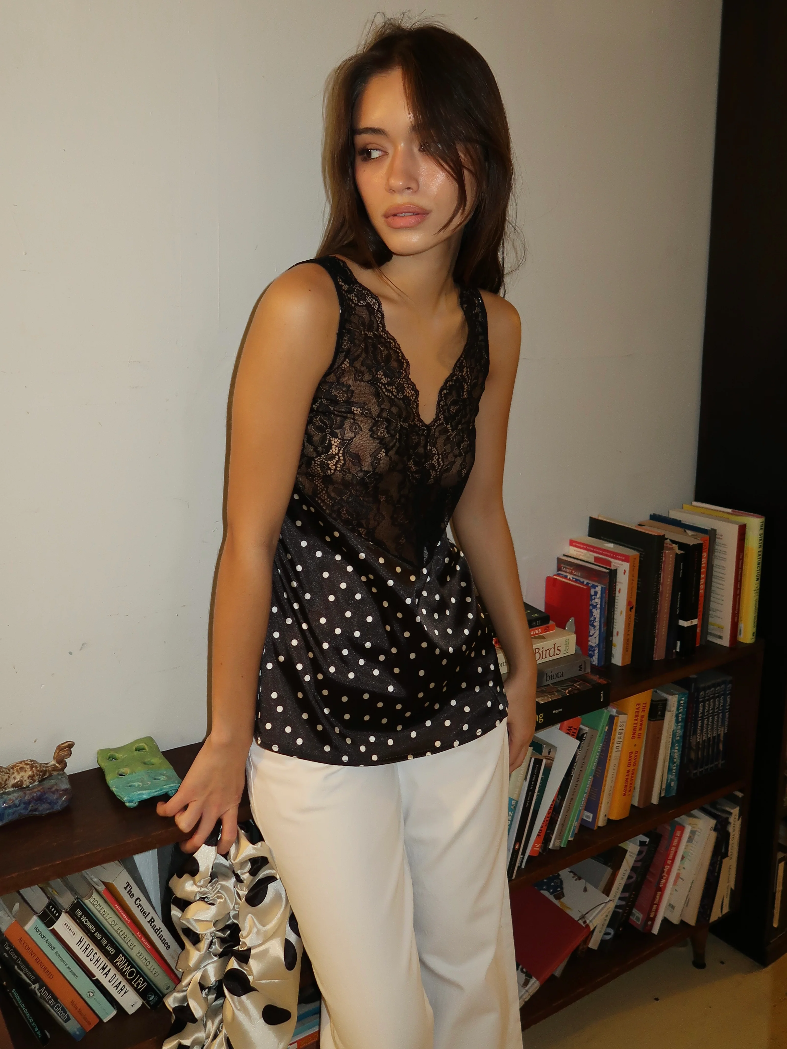 Camila Lace Top in Dots - Image 2