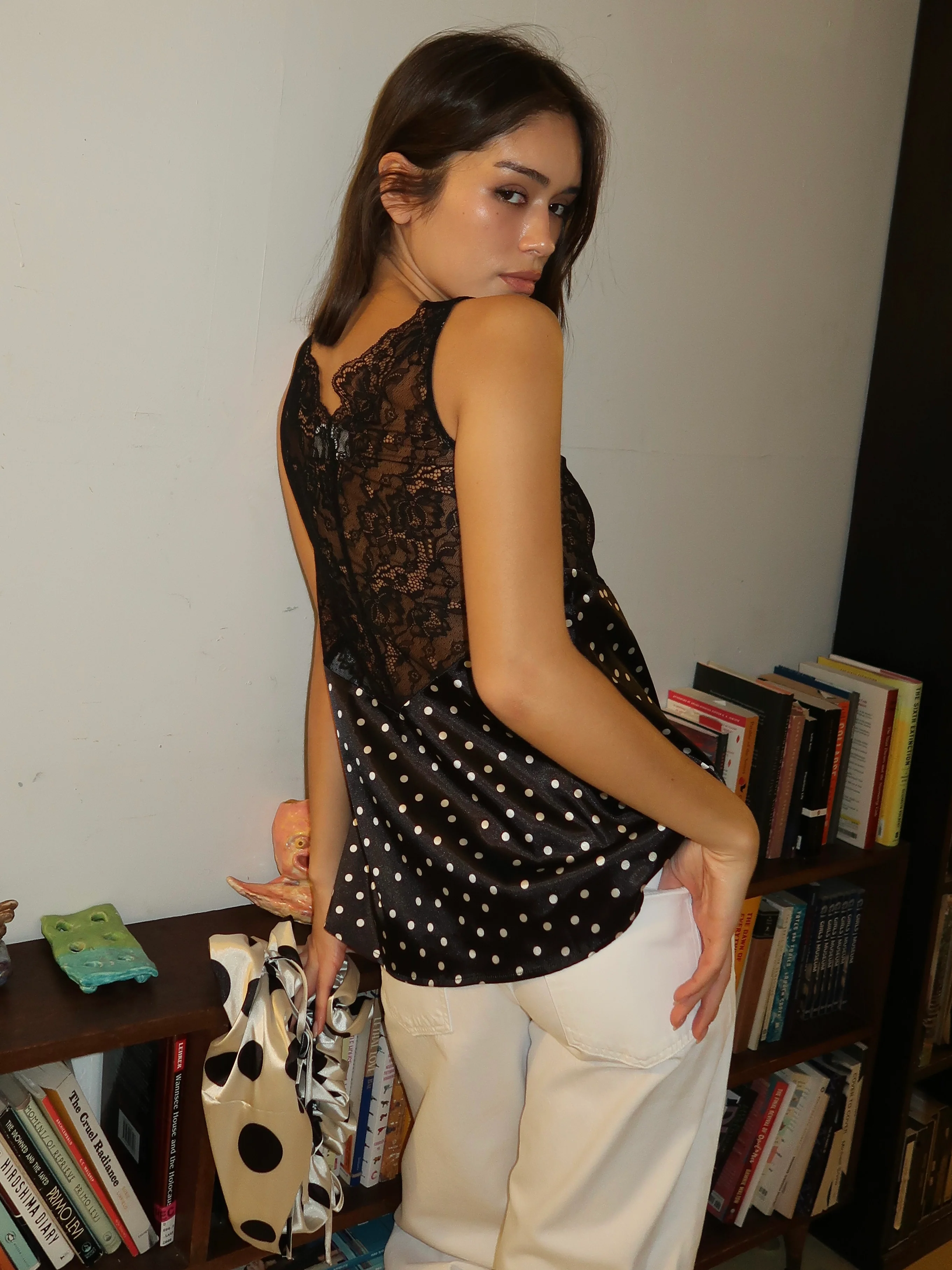 Camila Lace Top in Dots - Image 3