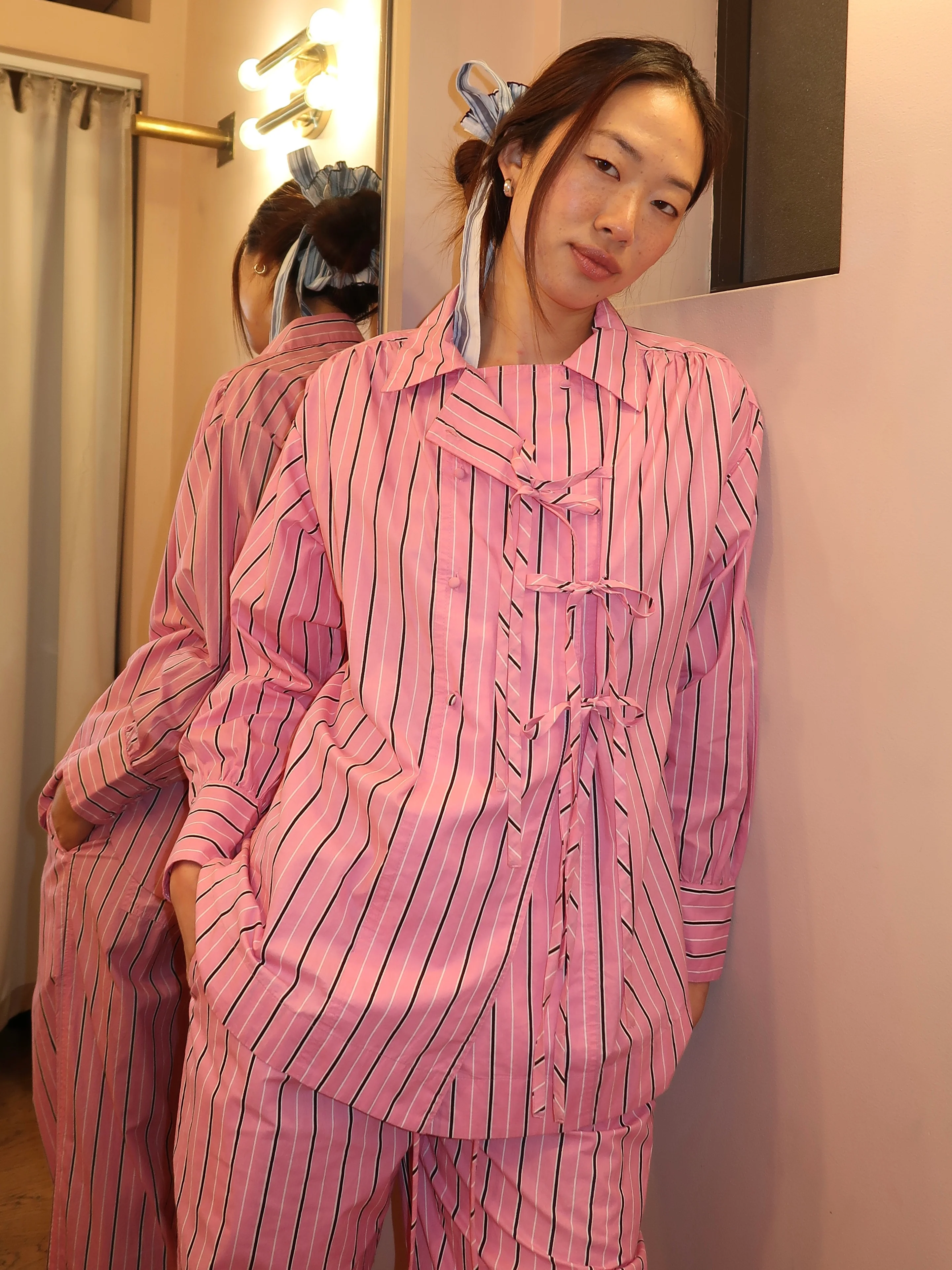 Carmy Shirt in Pink Bold Stripe - Image 2