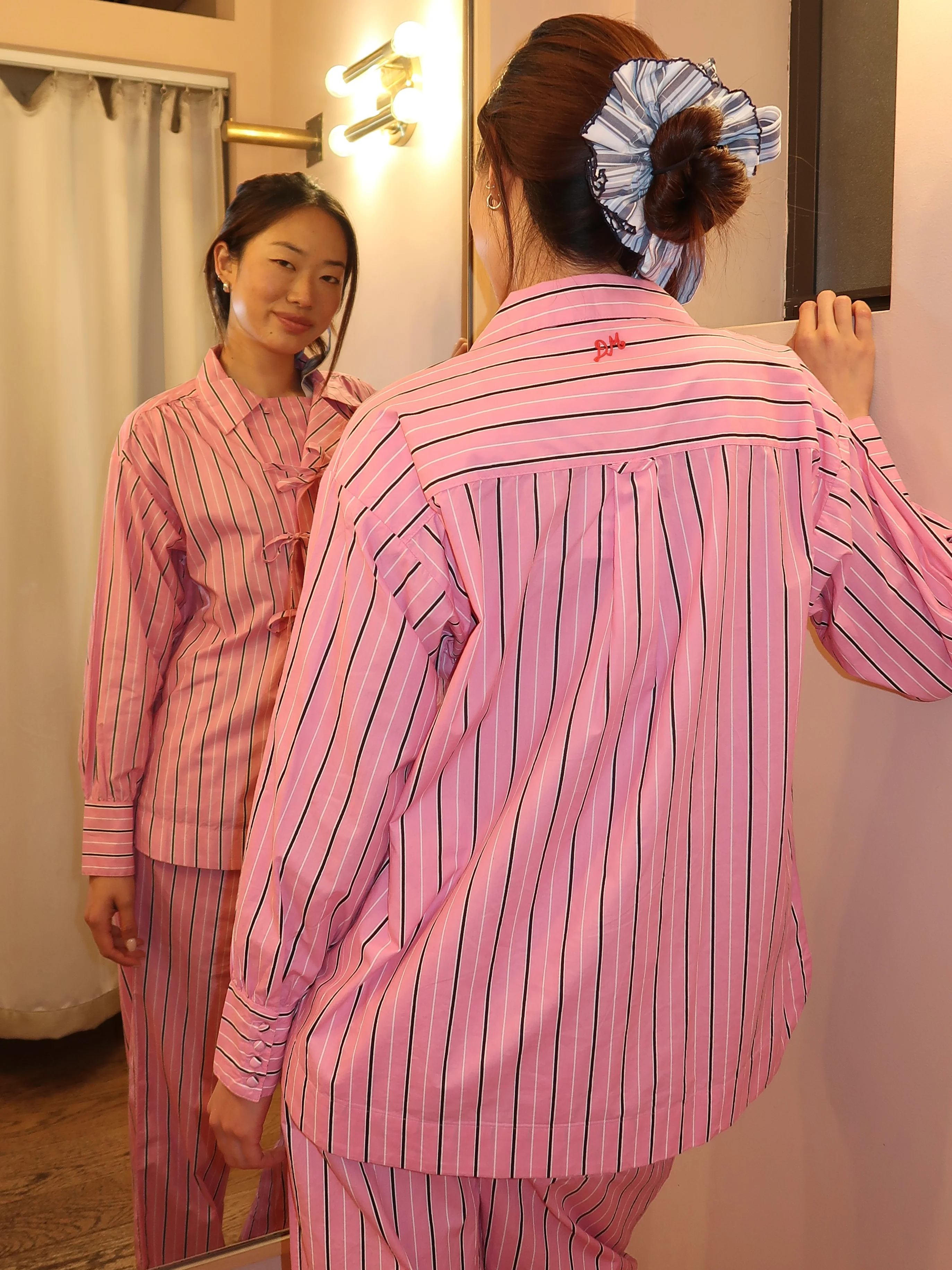 Carmy Shirt in Pink Bold Stripe - Image 3