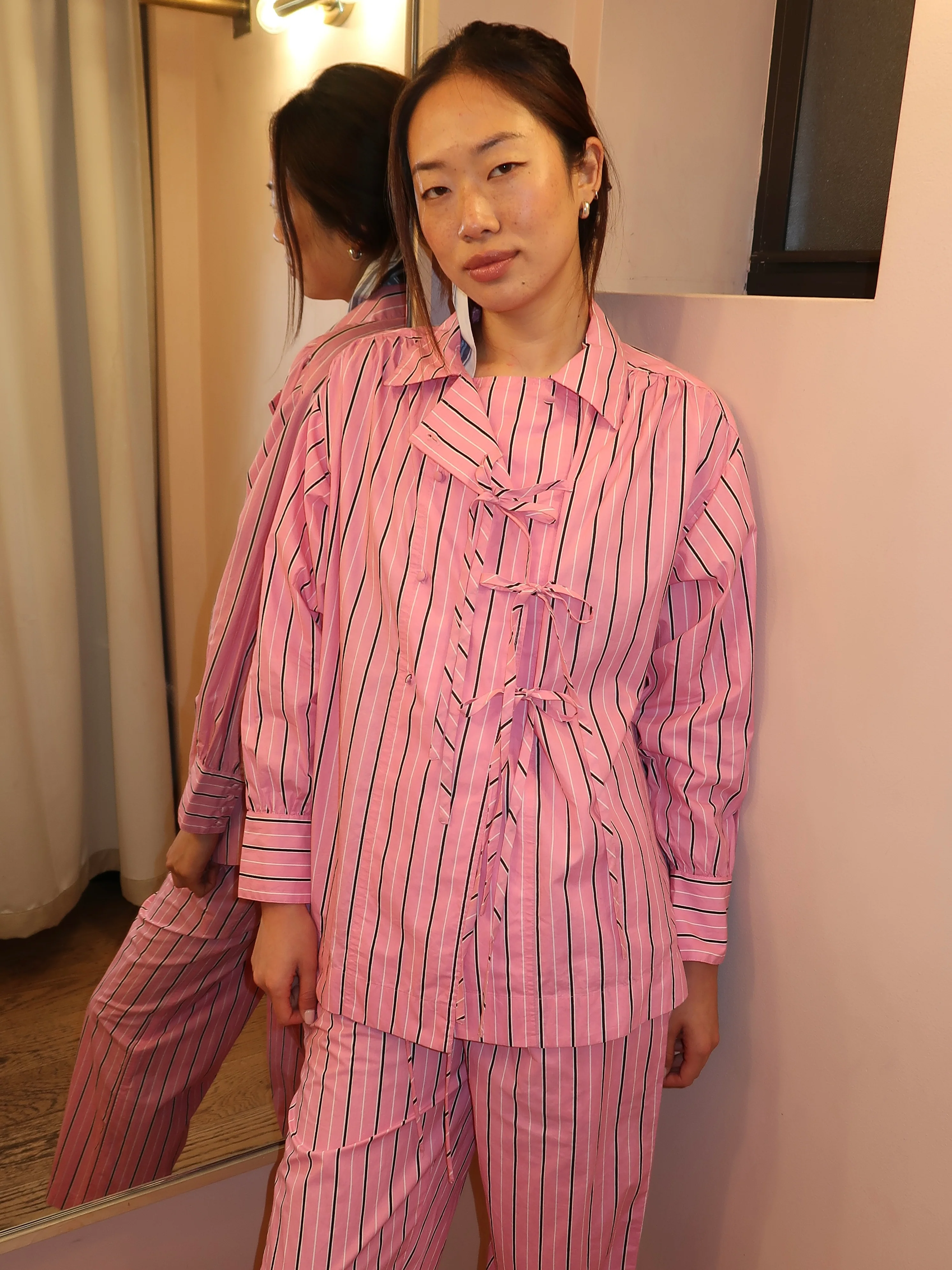Carmy Shirt in Pink Bold Stripe - Image 4