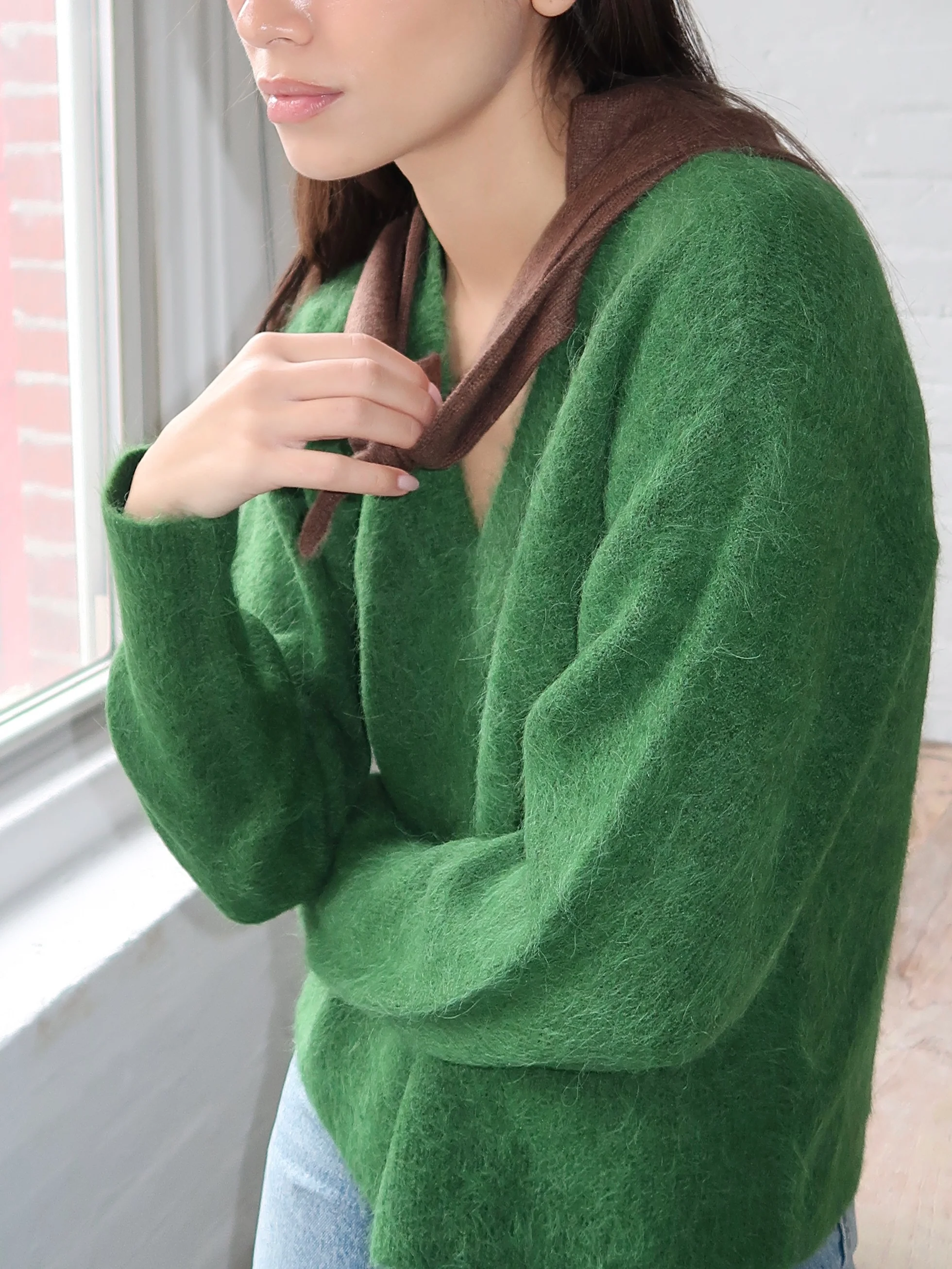 Cashmere Bandana in Mocha - Image 3