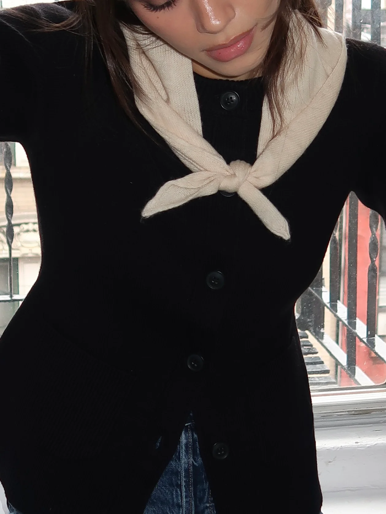 Cashmere Bandana in Oatmeal - Image 3