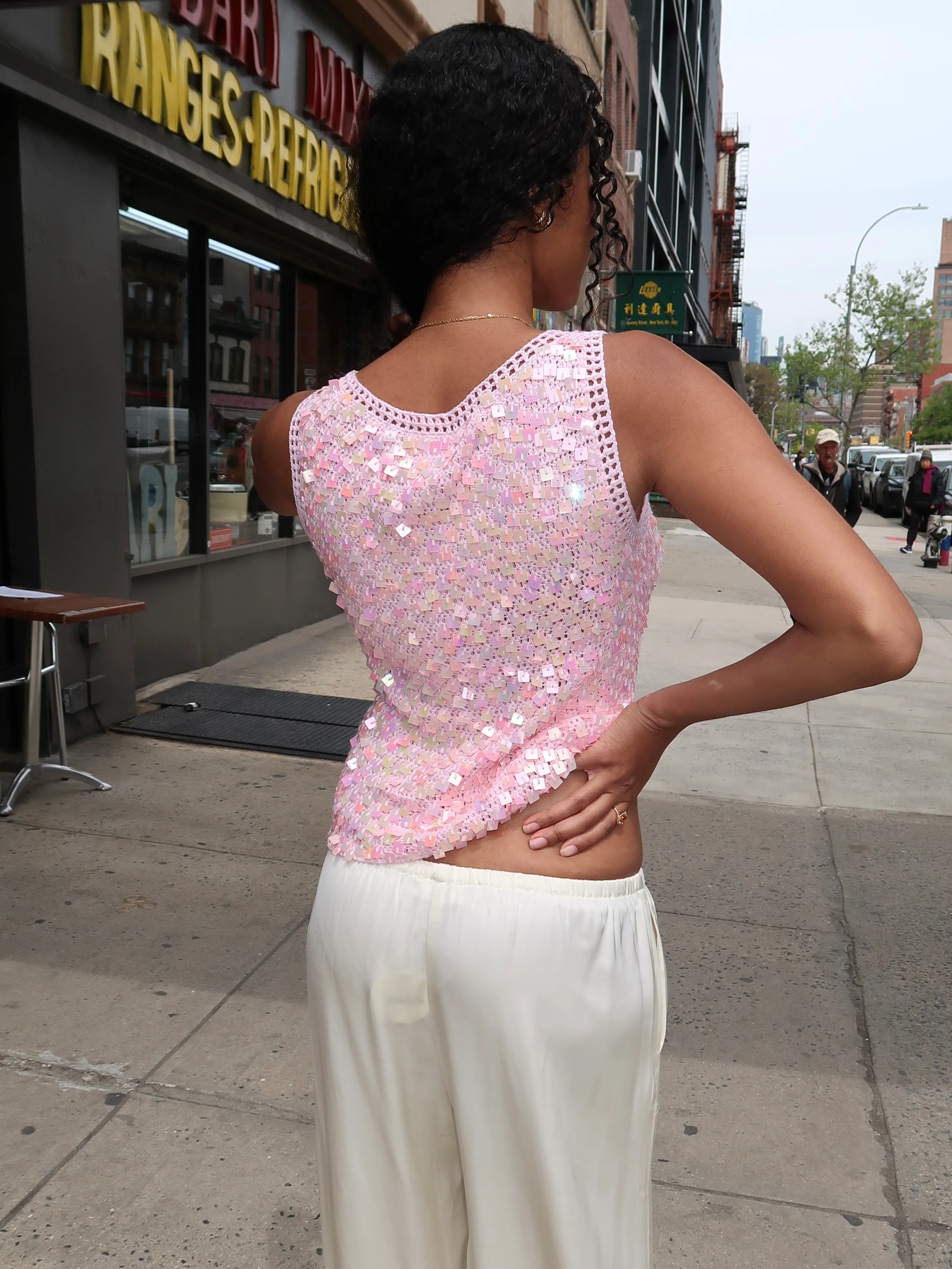 Casper Sequin Top in Pink - Image 3