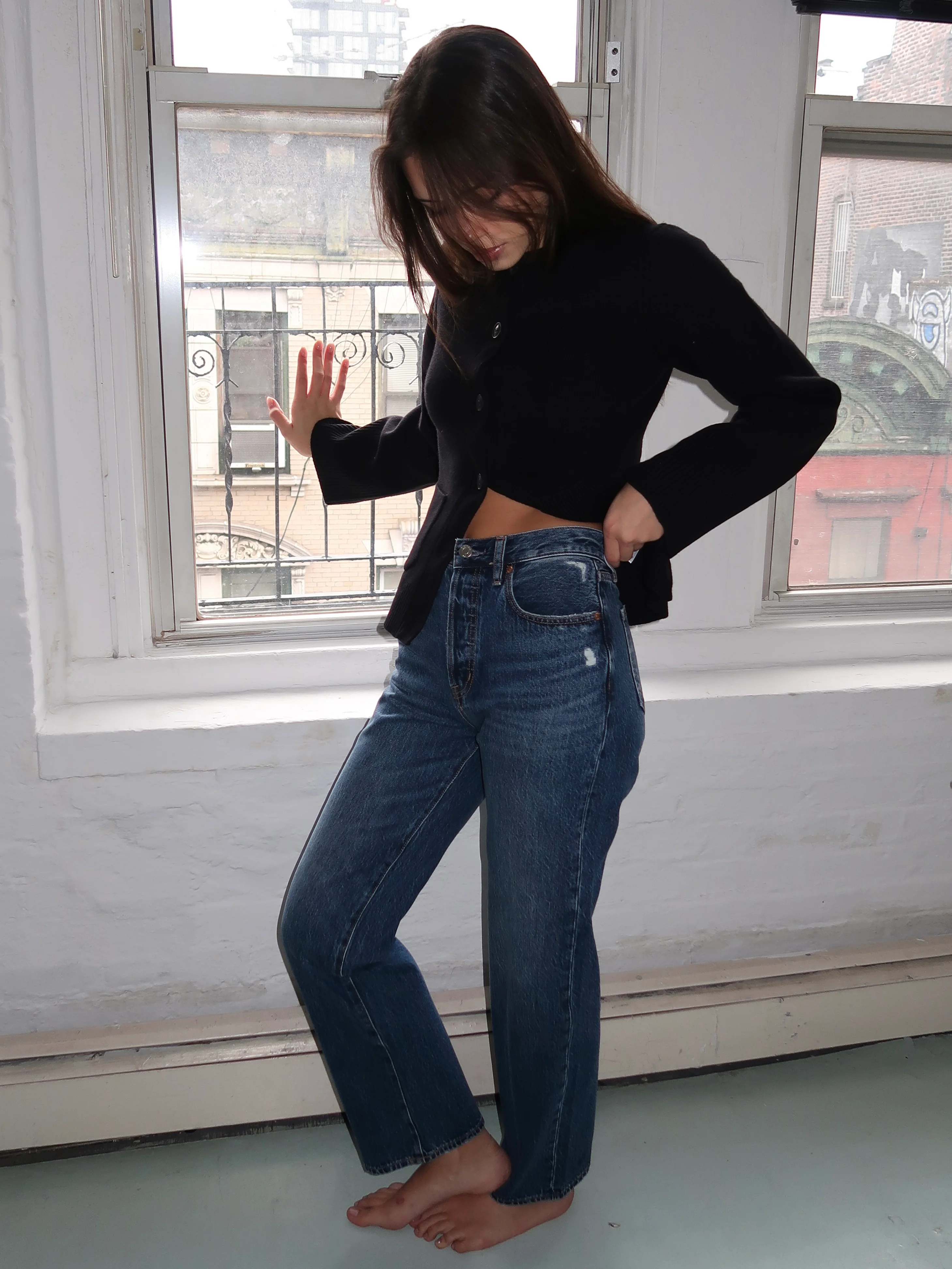 Cassie Super High Rise Straight in Cameo Vintage - Image 4