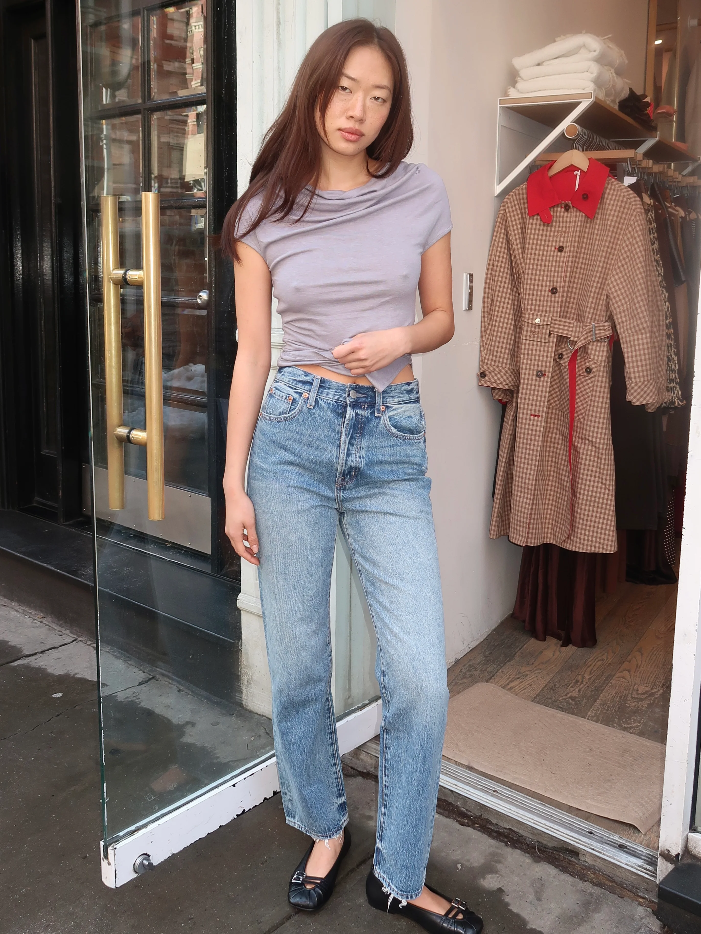 Cassie Super High Rise Straight in Serpentine Vintage