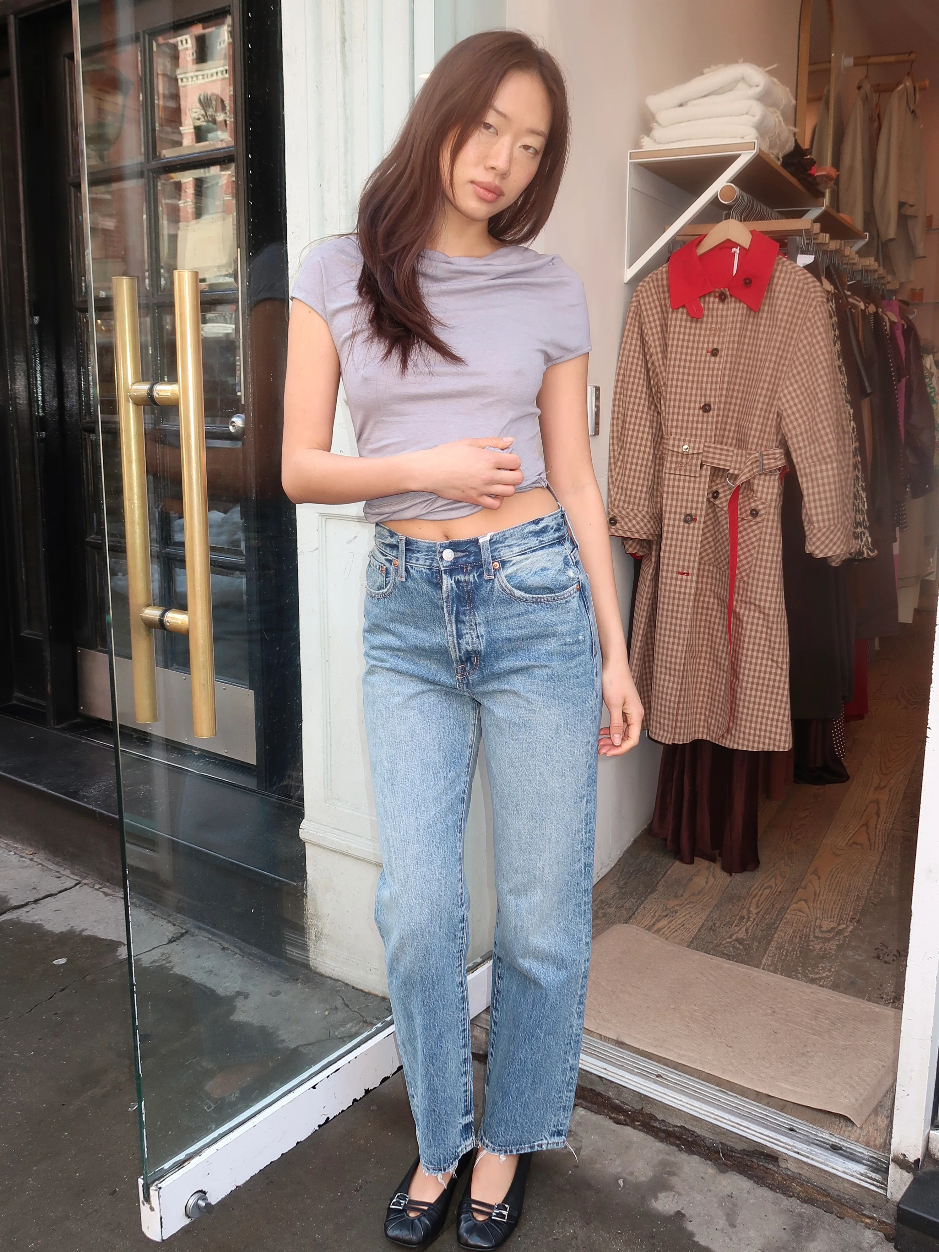 Cassie Super High Rise Straight in Serpentine Vintage - Image 2