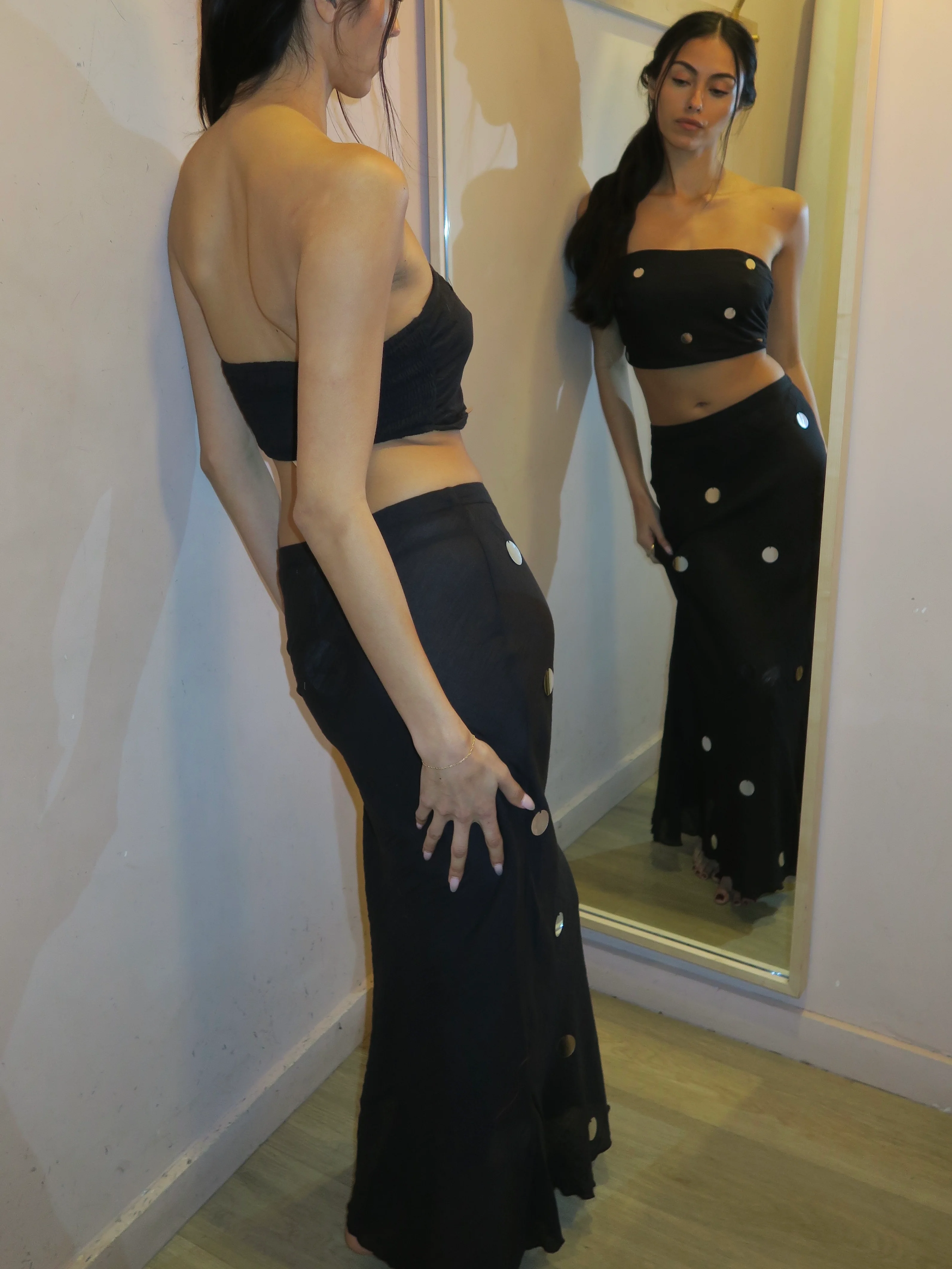 Cathedral Maxi Skirt in Black Sequin - Image 3