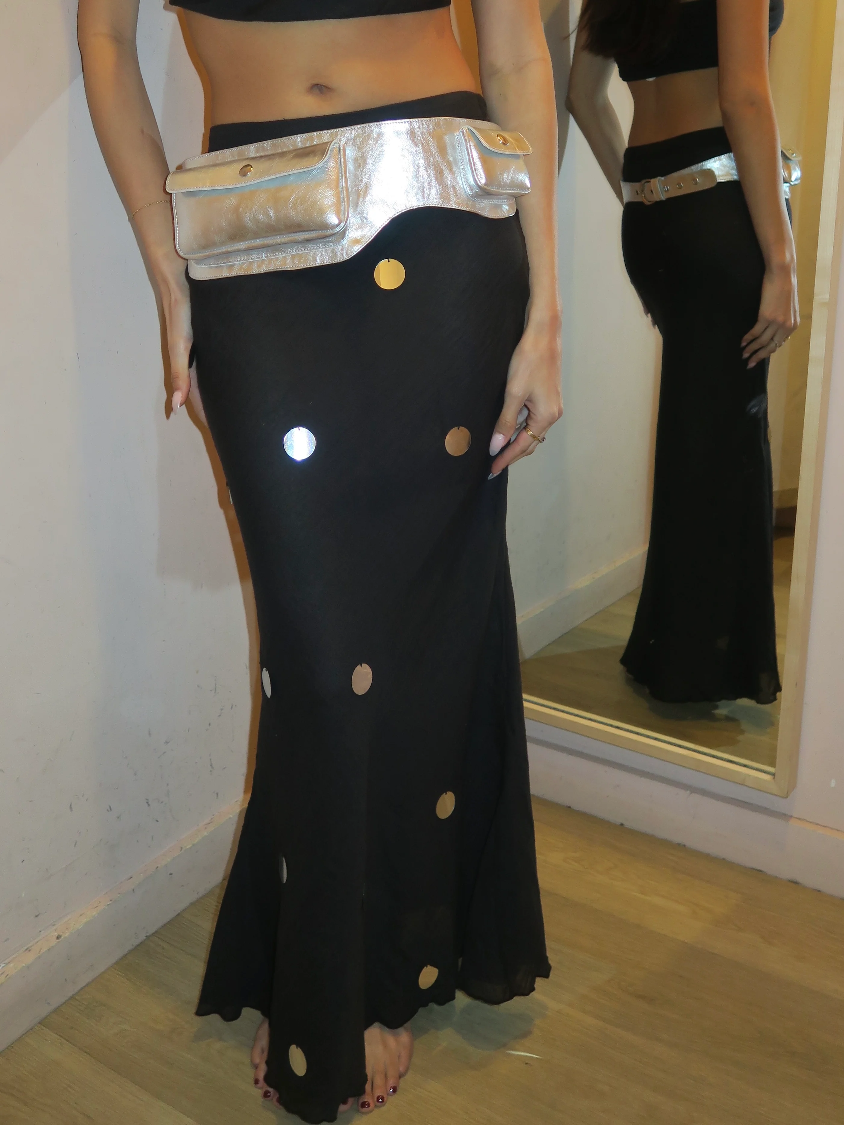Cathedral Maxi Skirt in Black Sequin - Image 4