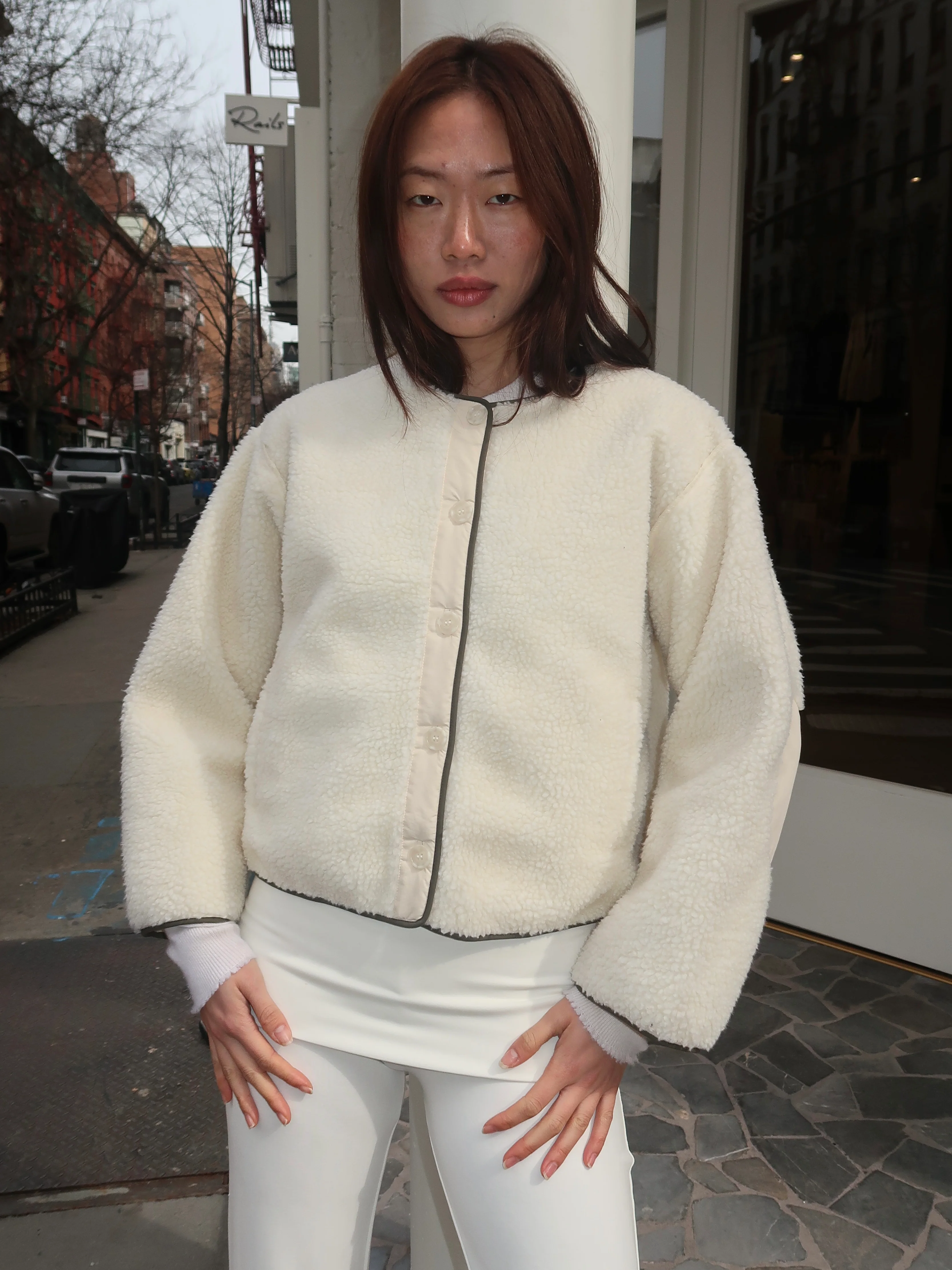 Cocoon Liner Jacket in Vintage White - Image 4