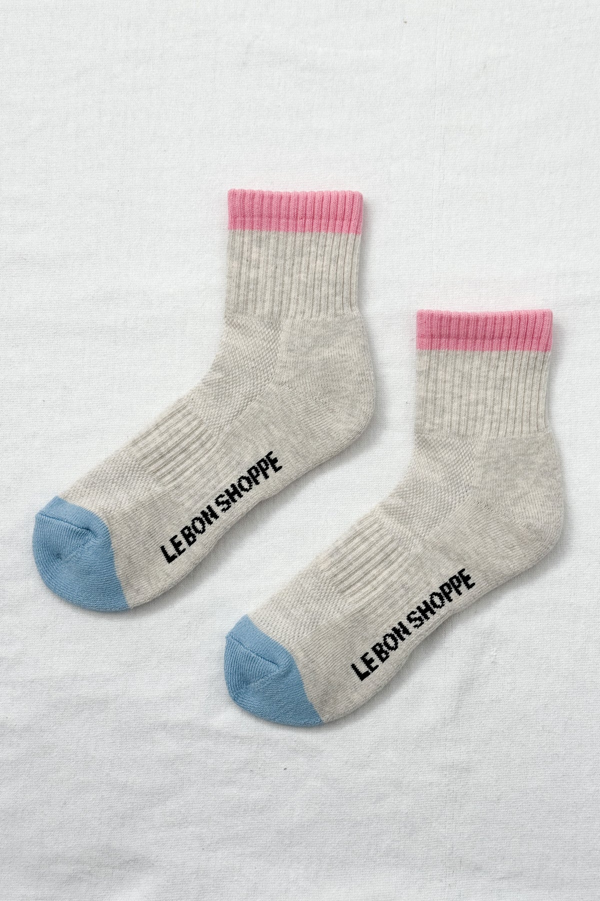 Color Block Girlfriend Socks in Grey Pink - Image 2