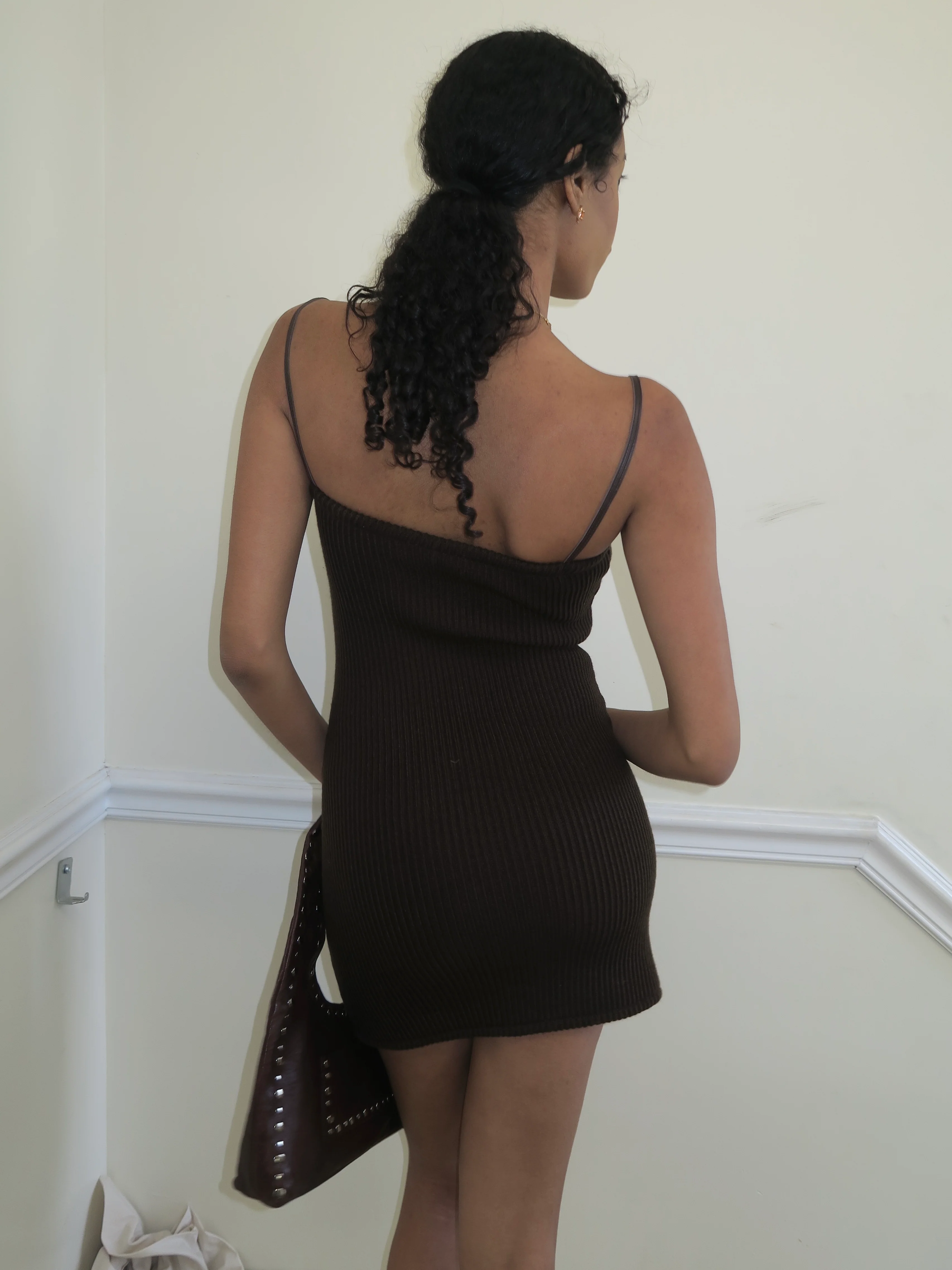 Combo Mini Dress in Brown - Image 3