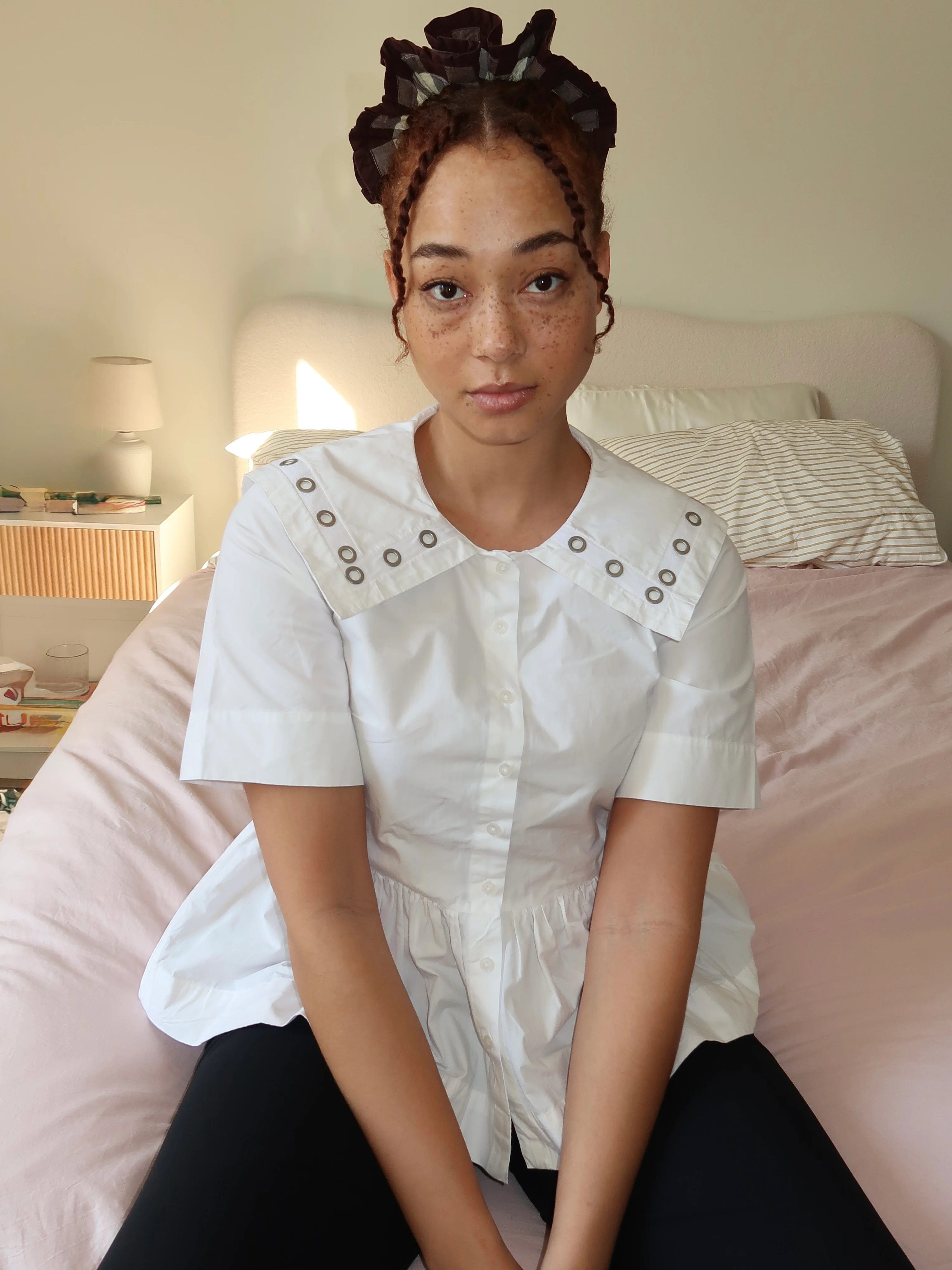 Cyrus Eyelet Blouse in White - Image 2