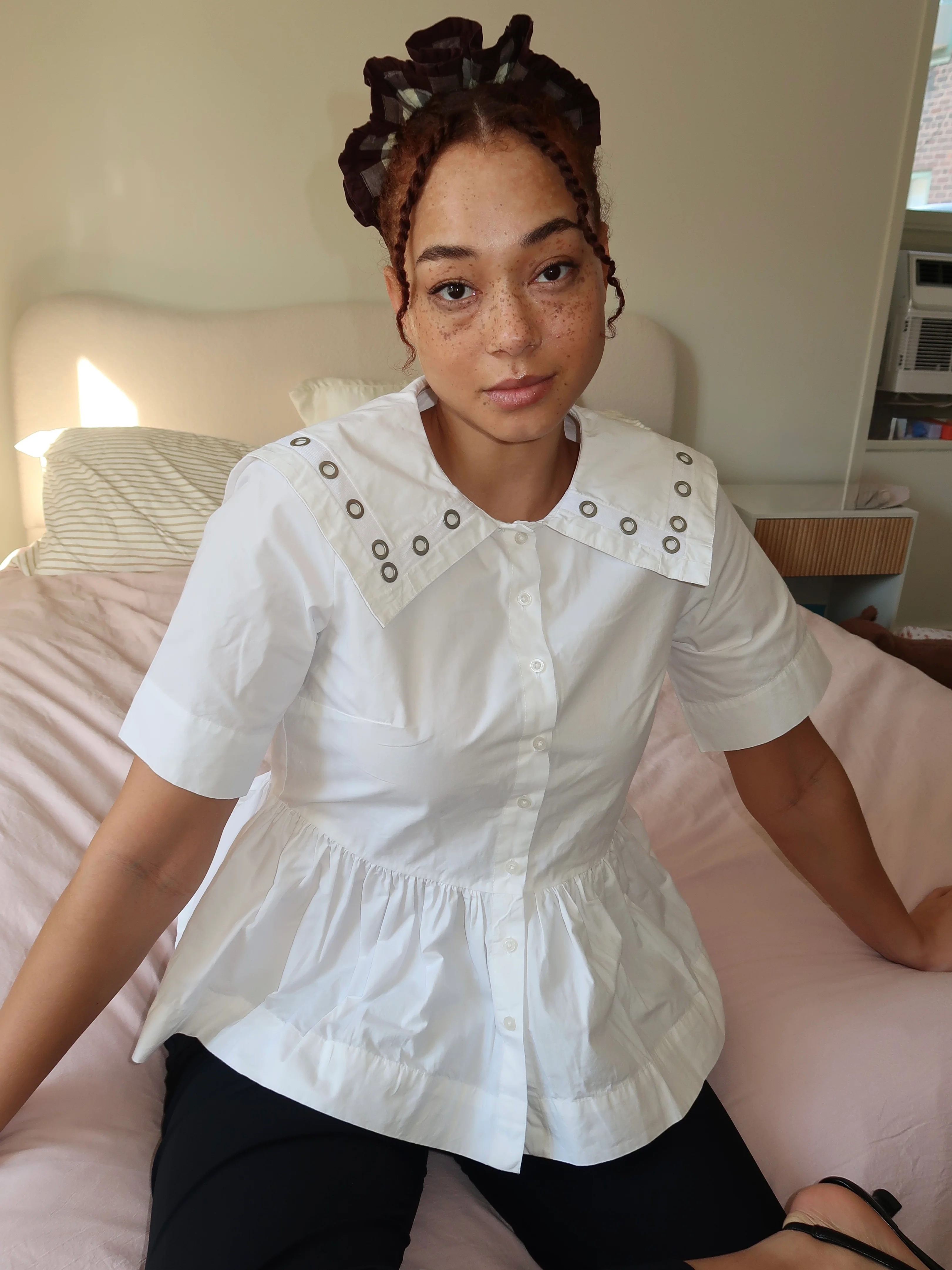 Cyrus Eyelet Blouse in White - Image 4