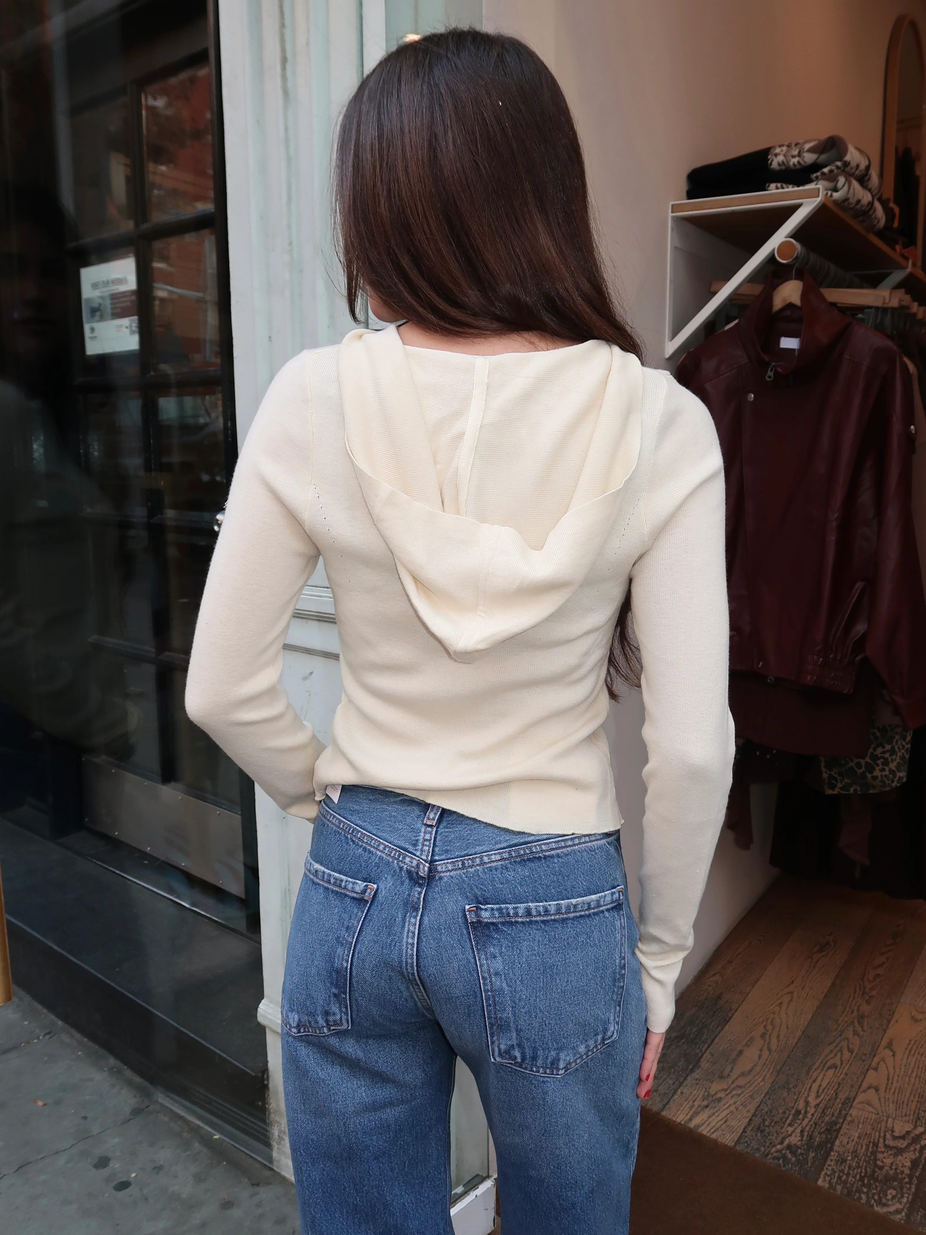 Danica Zip Up in Cream - Image 3